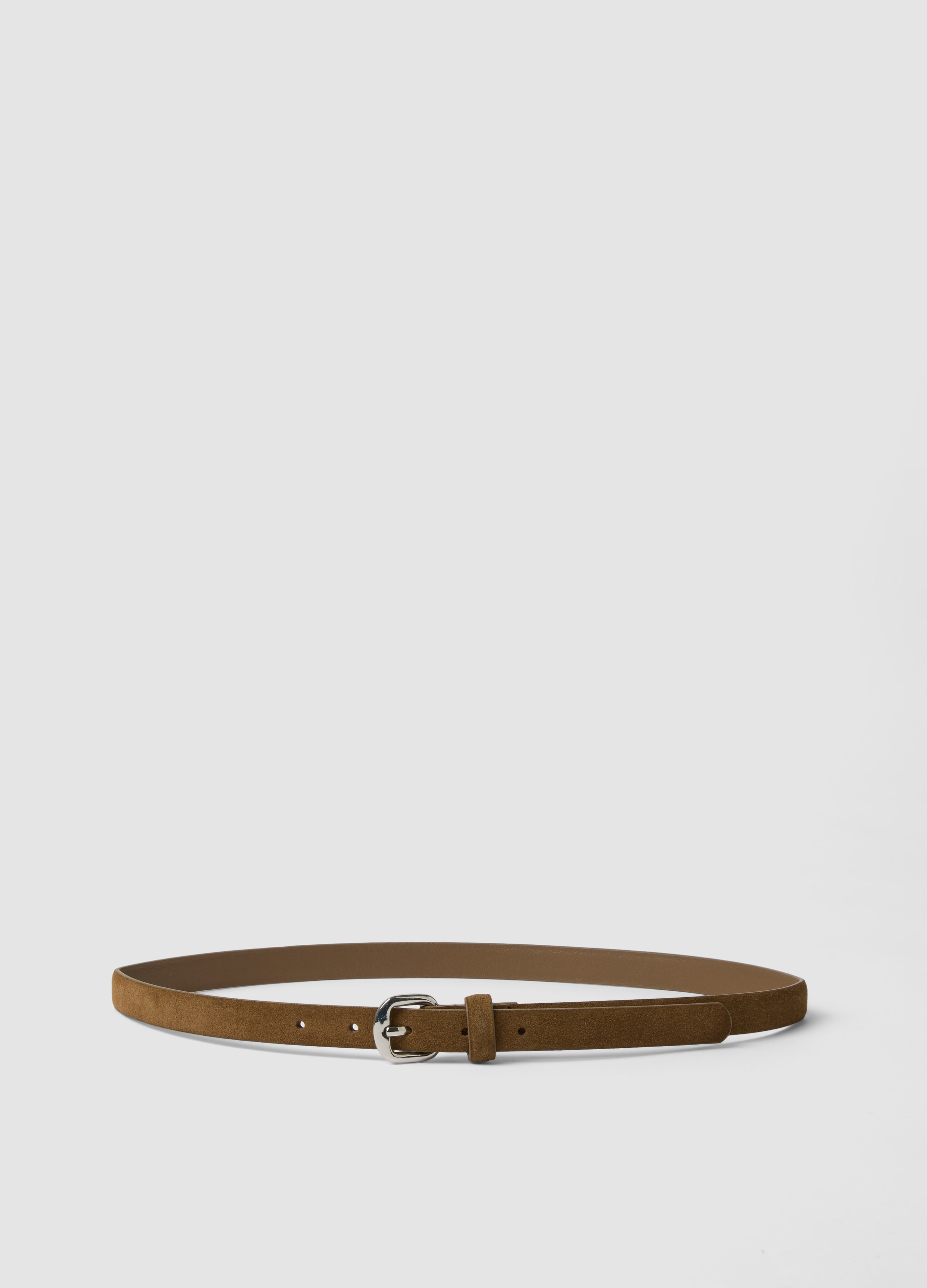 Piombo Contemporary, Cintura Marrone Sottile In Vera Pelle, Donna, Marrone, Taglia: M