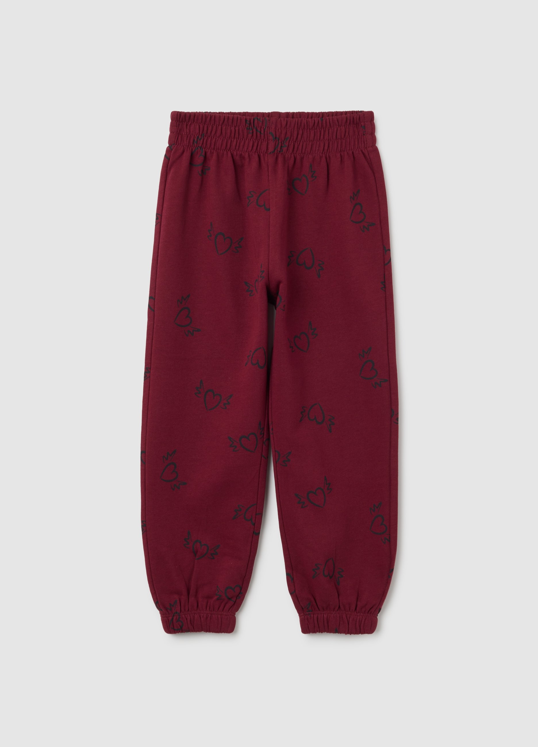OVS, Pantaloni Da Bambina In Puro Cotone Rossi Regular Fit, Mädchen, Dunkelrot, Größe: 3-4