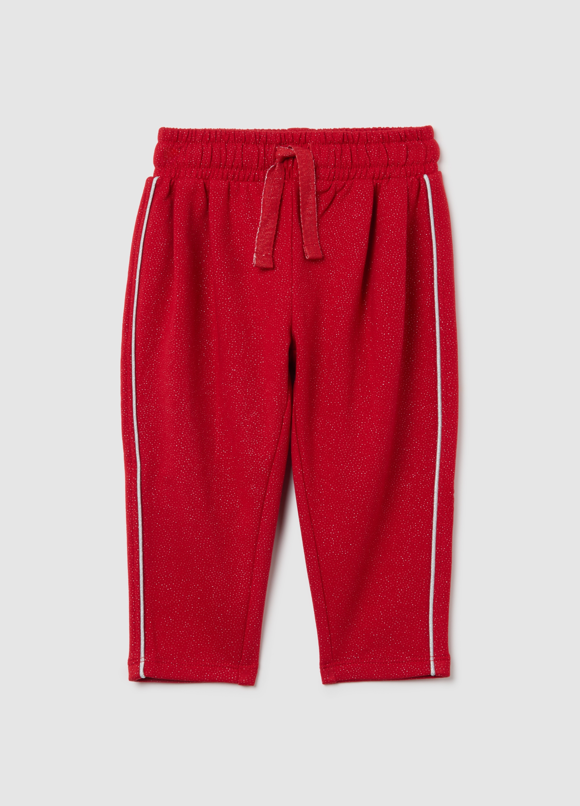 FAGOTTINO, Pantaloni Da Bimba In Cotone Elasticizzato Rossi Con Glitter, Niña, Rojo Oscuro, Talla: 30-36