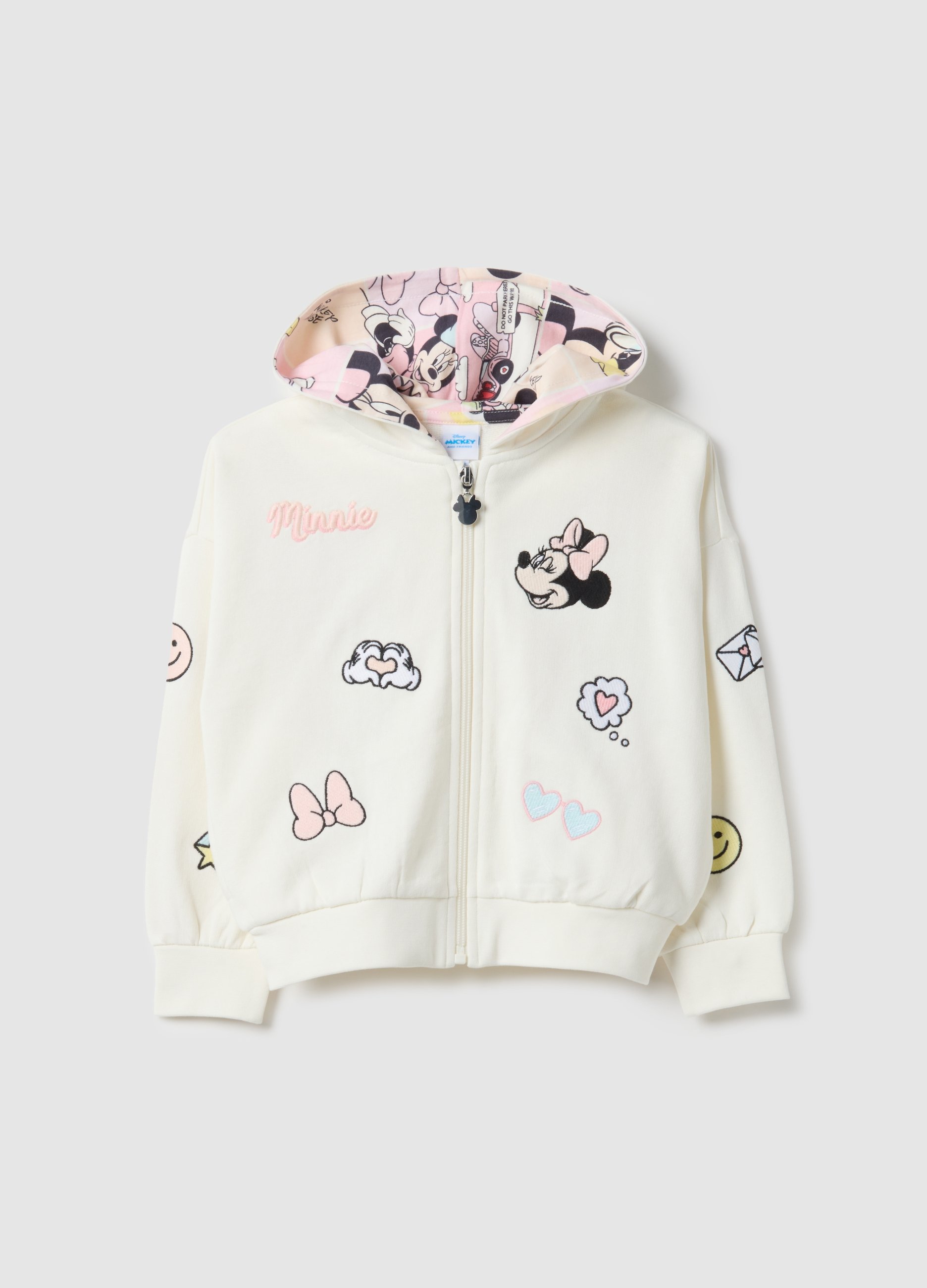 DISNEY, Sudadera Blanca Para Niña De Algodón Puro, Corte Regular Con Estampados, Niña, Blanco óptico, Talla: 5-6