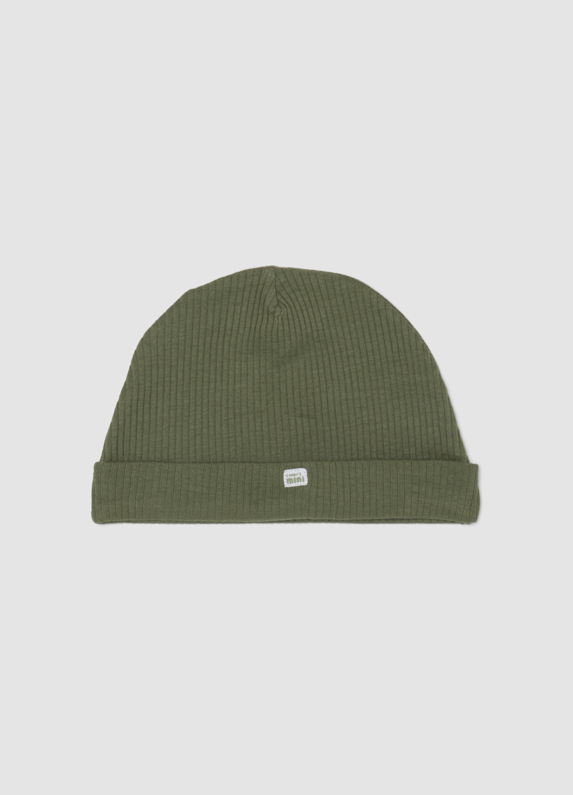 FAGOTTINO, Cappello Verde In Puro Cotone Organico A Coste Per Neonati, Unisex, Verde, Taglia: ONE SIZE