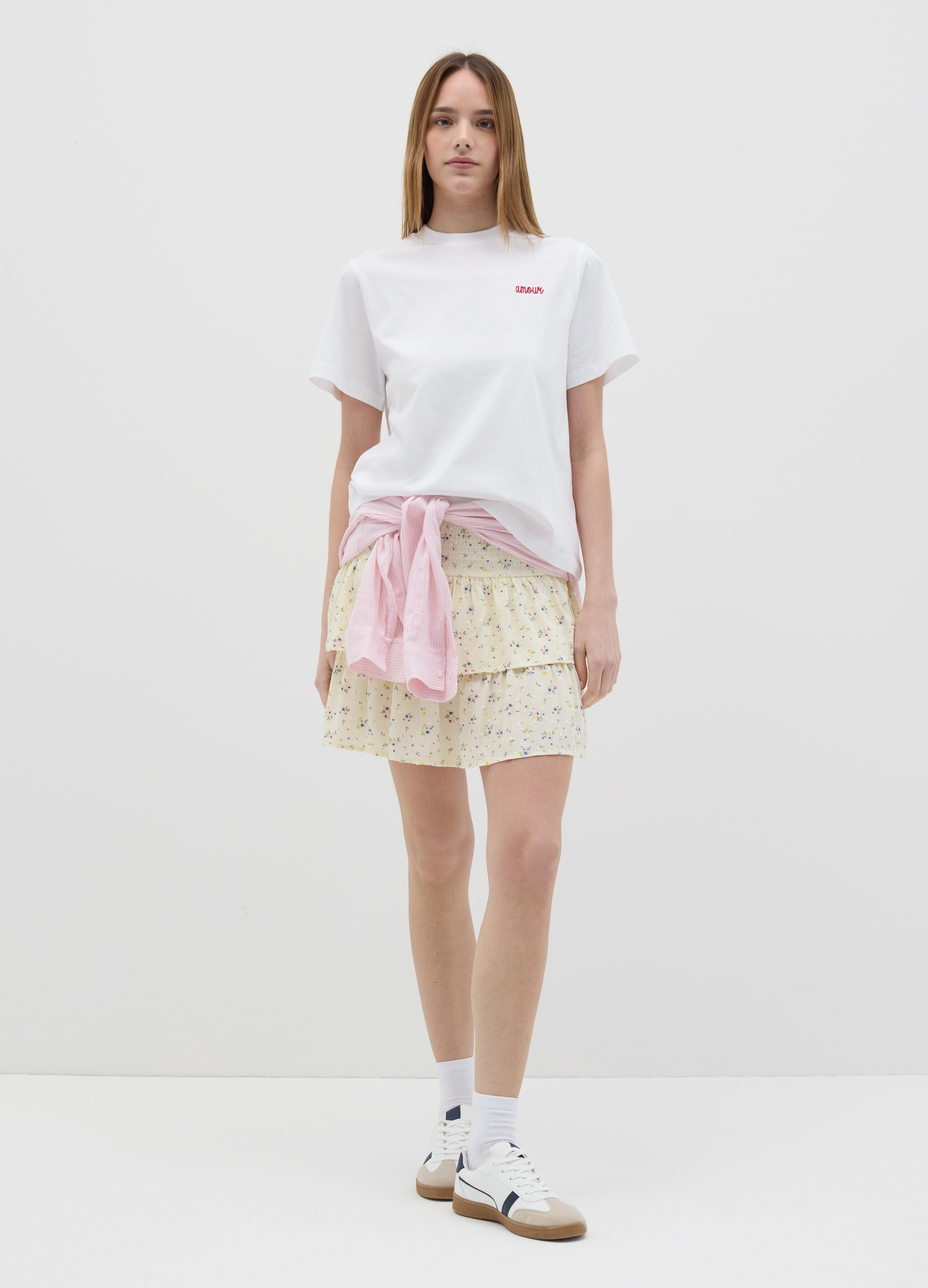 OVS, Gonna Mini Da Donna In Puro Viscosa Multicolor Regular Fit Con Balze, Multicolor, Taglia: M