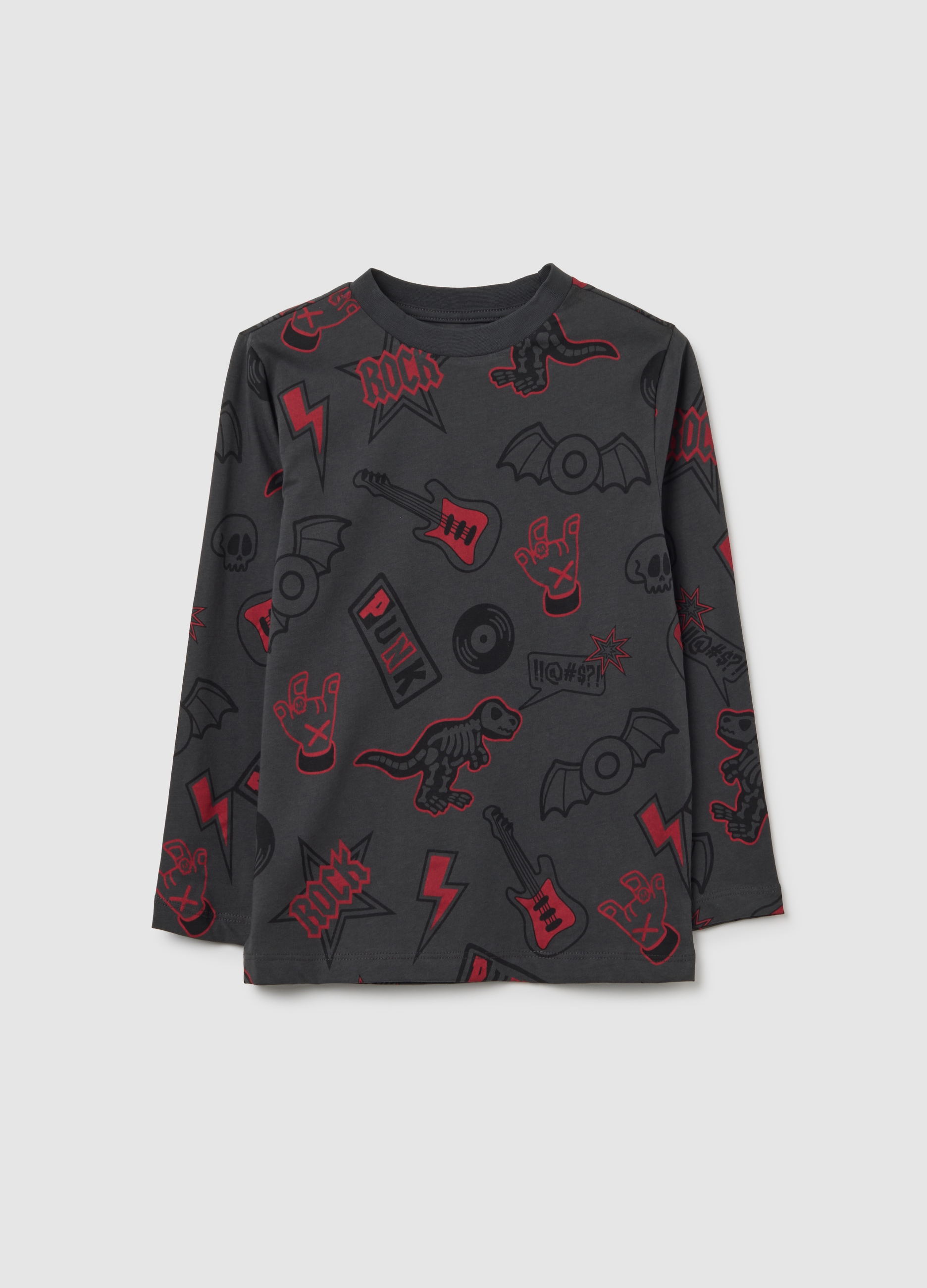 Maglia Da Bambino In Puro Cotone Nero Regular Fit, Niño, Gunmetal, Talla: 4-5