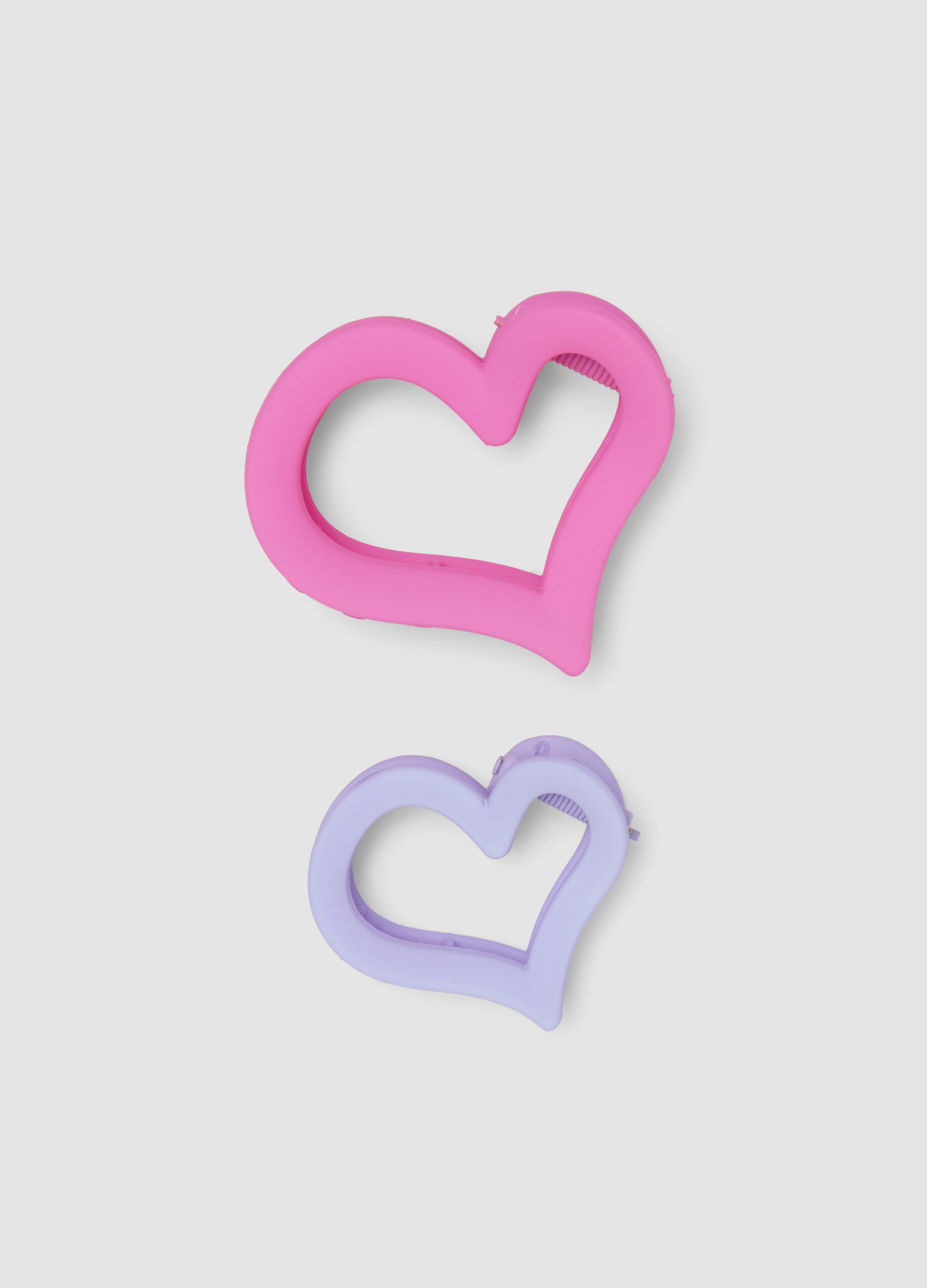 OVS KIDS, Set Di Pinze A Cuore Viola E Rosa Per Capelli Per Bambina E Ragazza, Multicolor, Taglia: ONE SIZE