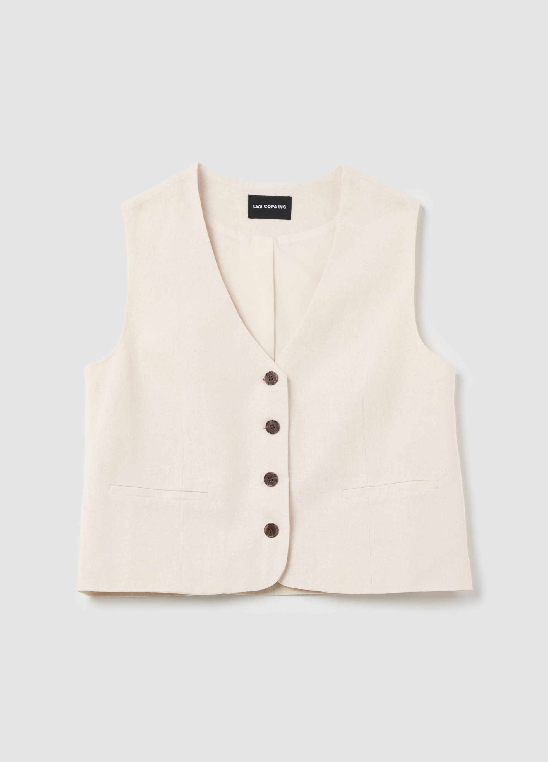 OVS, Gilet Con Scollo A V, Donna, Bianco, Taglia: S