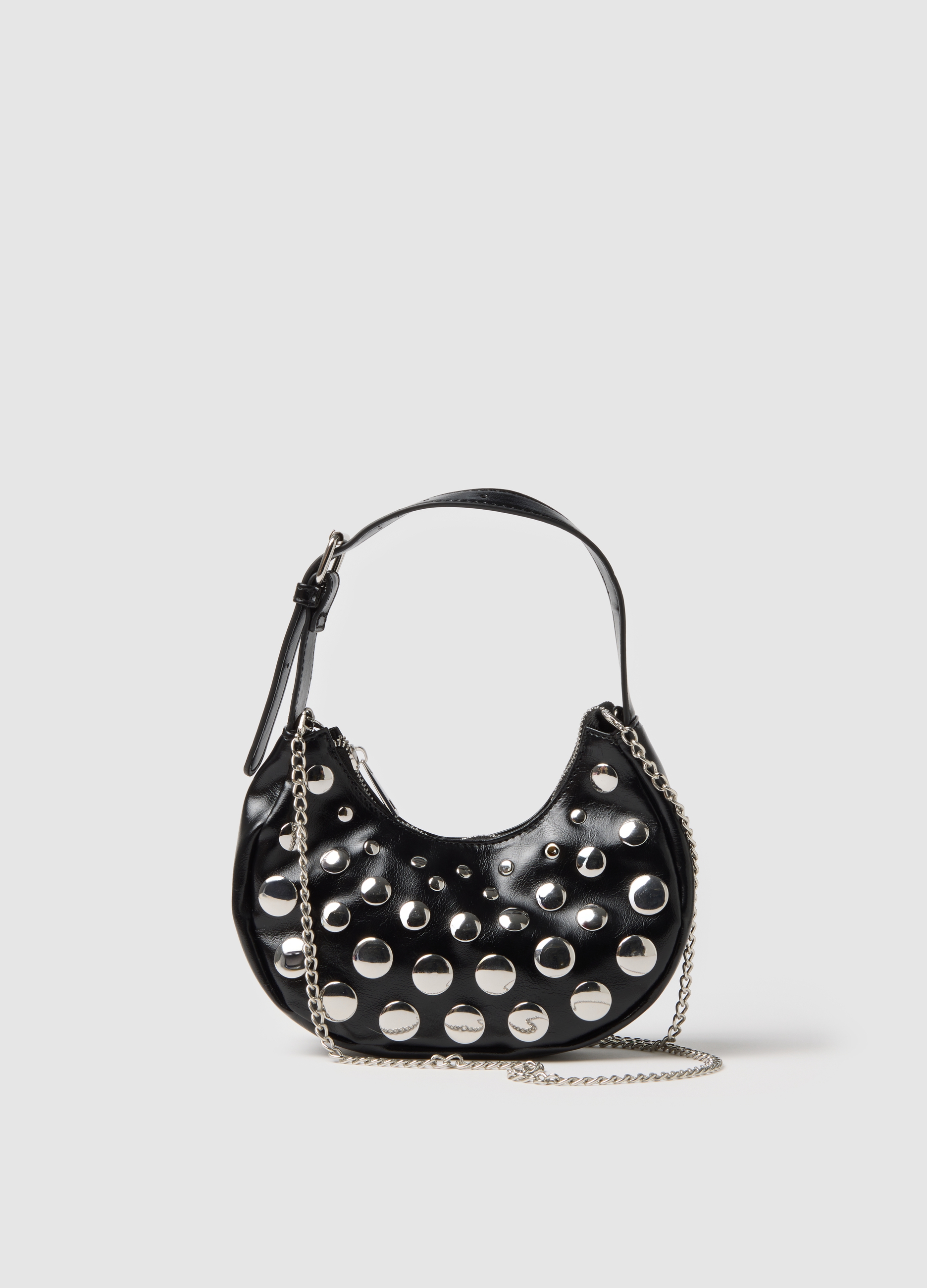 B.ANGEL, Borsa Nera Con Dettagli Metallici, Donna, Nero, Taglia: ONE SIZE