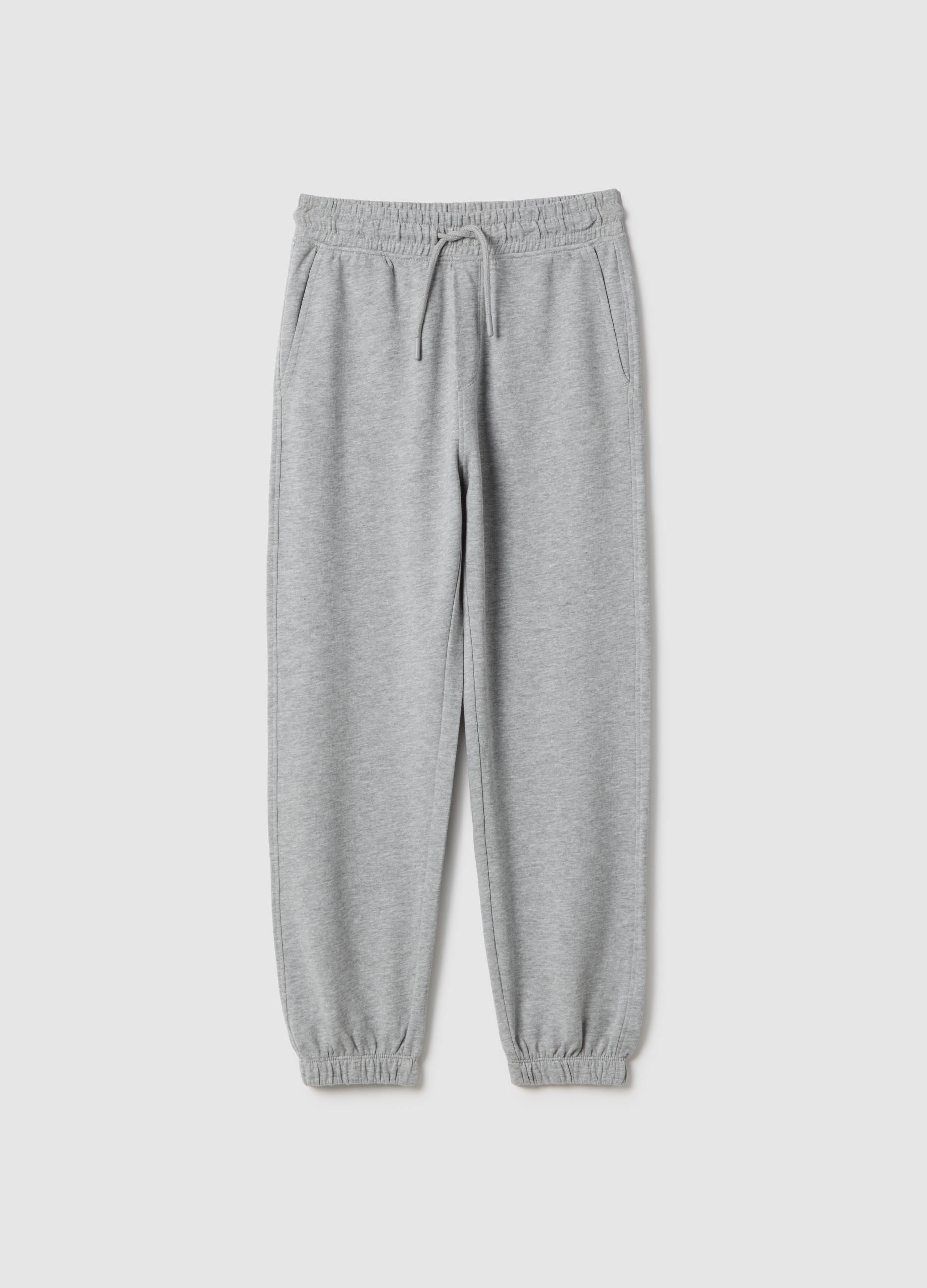 OVS KIDS, Pantalones Jogger Grises Mezcla De Algodón Y Viscosa Para Chicos, Ajuste Regular, Niño, Gris jaspeado, Talla: 10-11