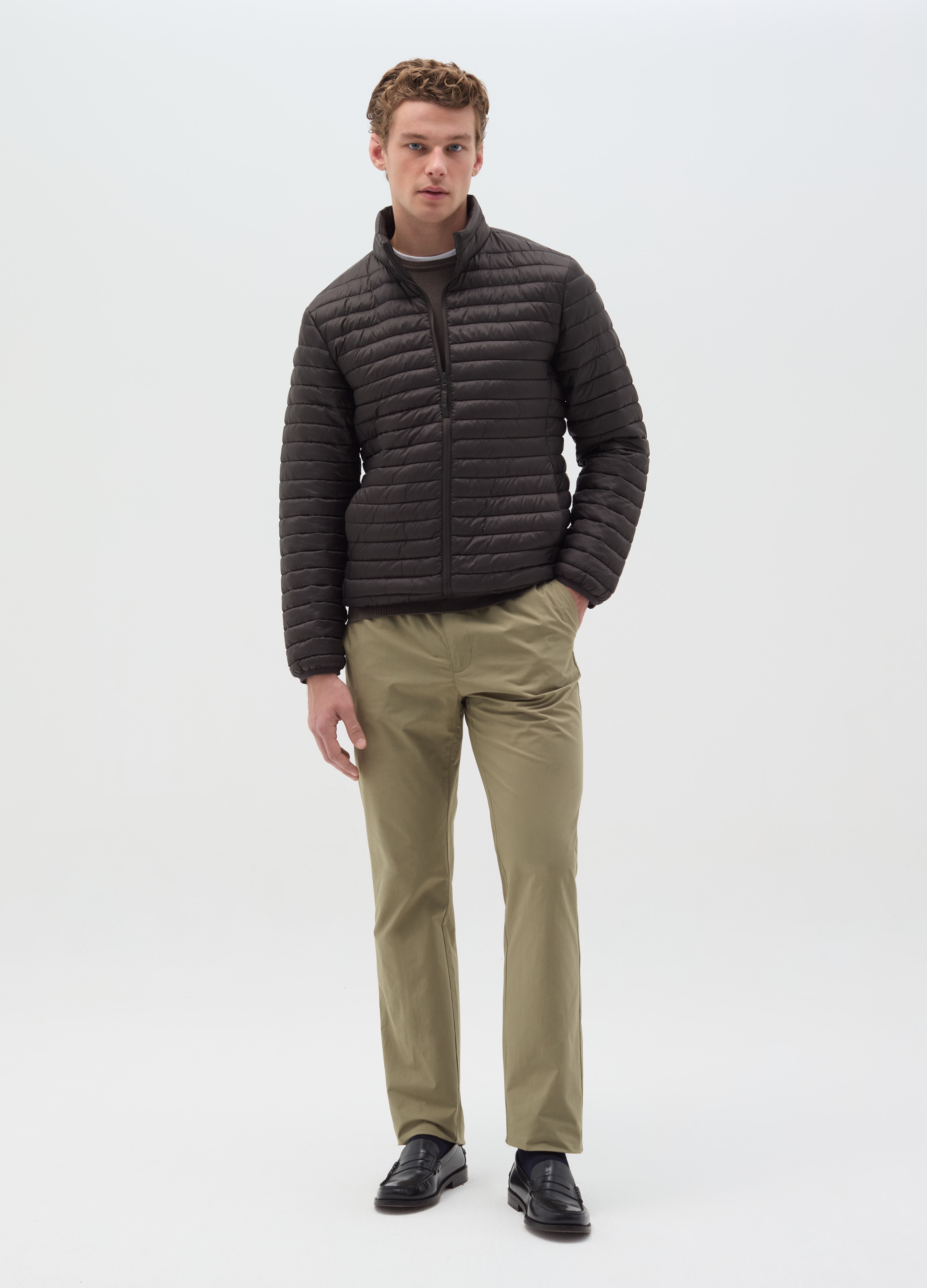 OVS , Pantalone Chino Jogger In Cotone, Uomo, Verde, Taglia: S