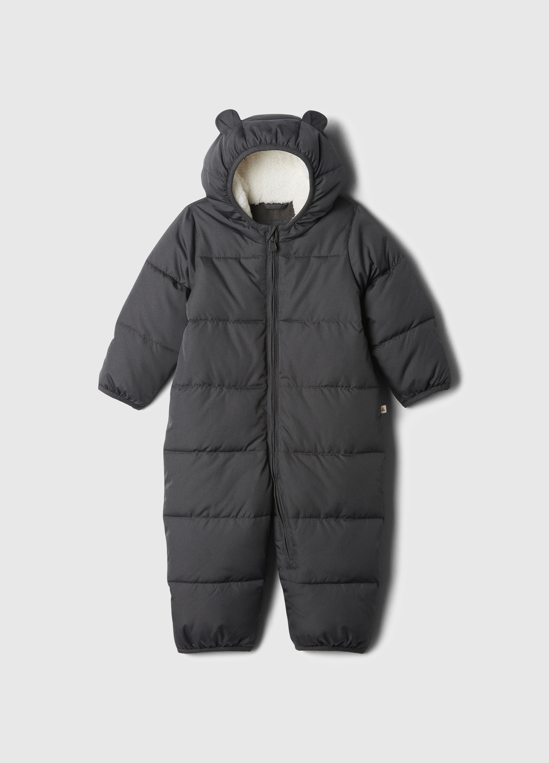 0000, Tutina Con Cappuccio E Interno In Sherpa, Unisex, Grigio, Taglia: 18-24M/79-84