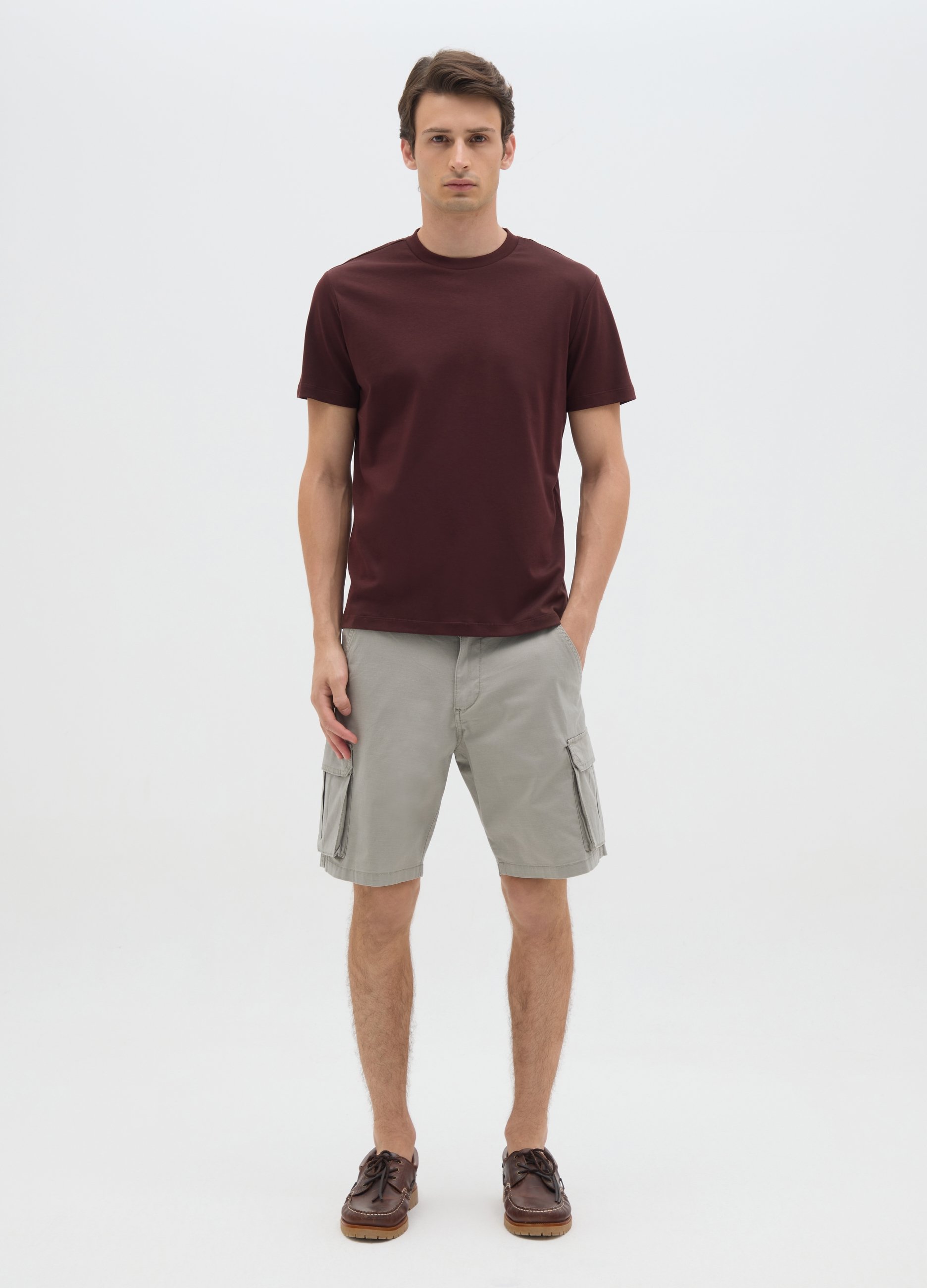 OVS, Pantalones Cargo Para Hombre En Algodón Elástico Gris, Hombre, Gris claro, Talla: 52