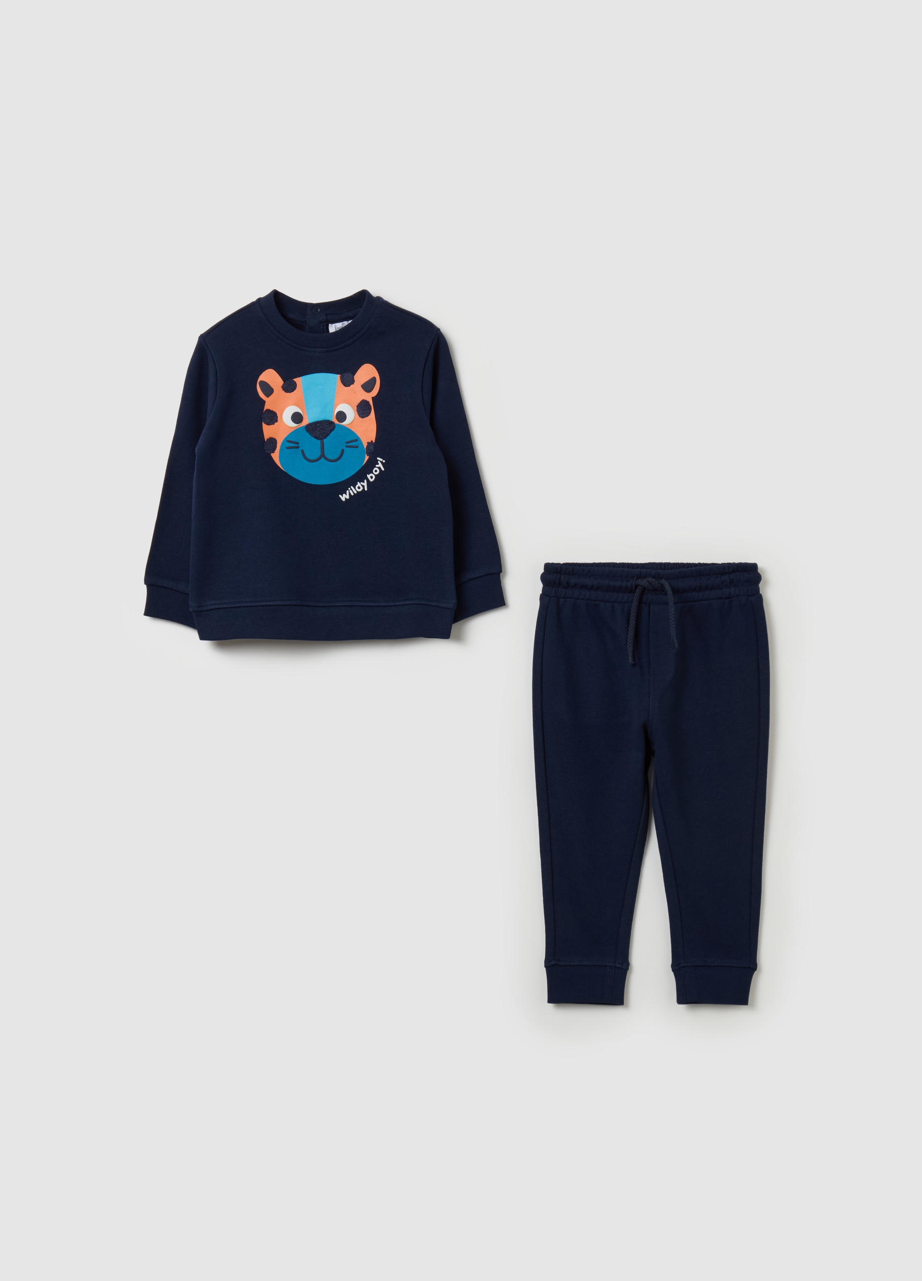 FAGOTTINO, Jogging Set In French Terry Con Stampa, Bambino, Blu, Taglia: 12-18