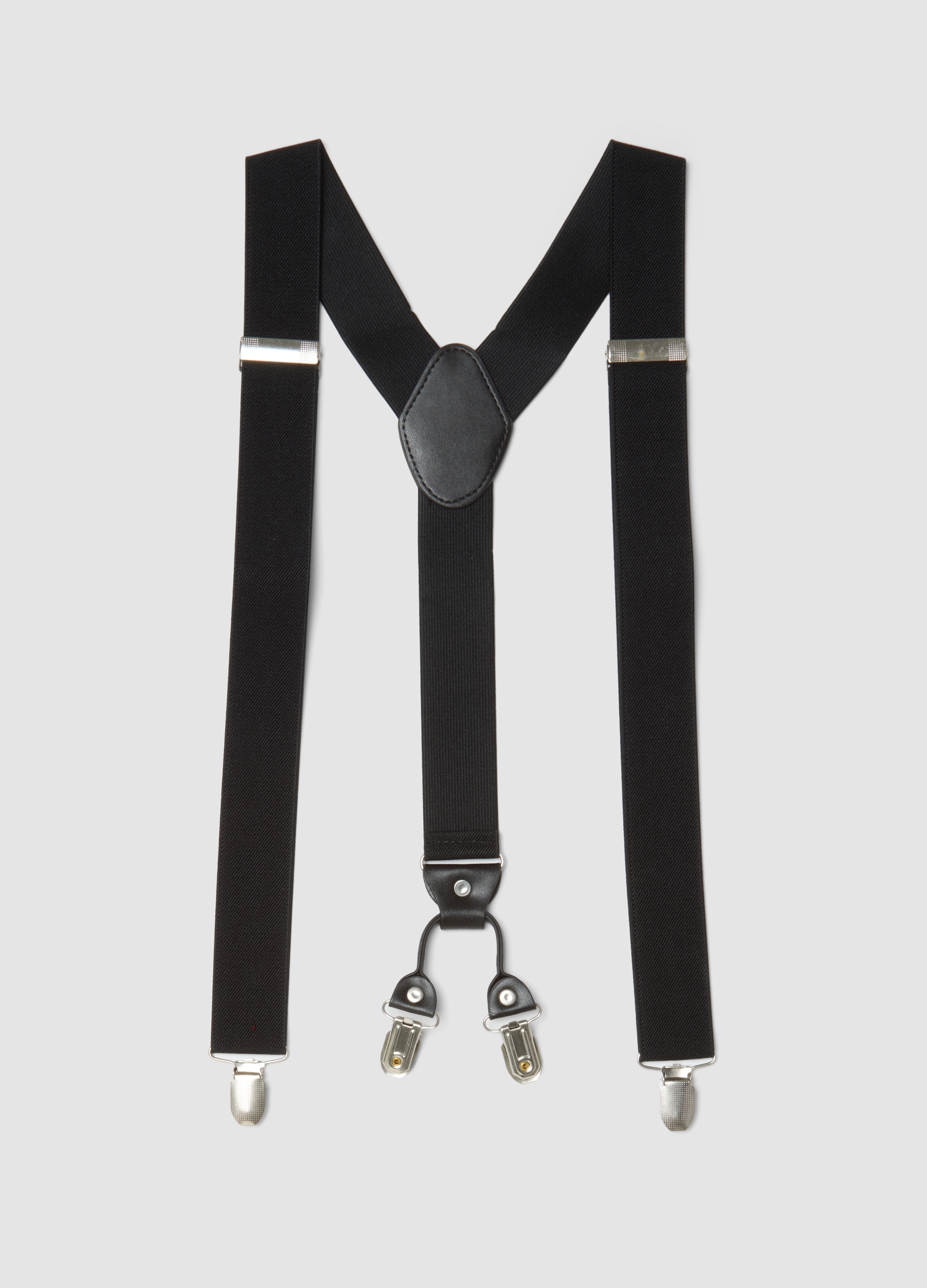 OVS, Bretelle Nere Elasticizzate Con Clip In Metallo, Uomo, Nero, Taglia: ONE SIZE