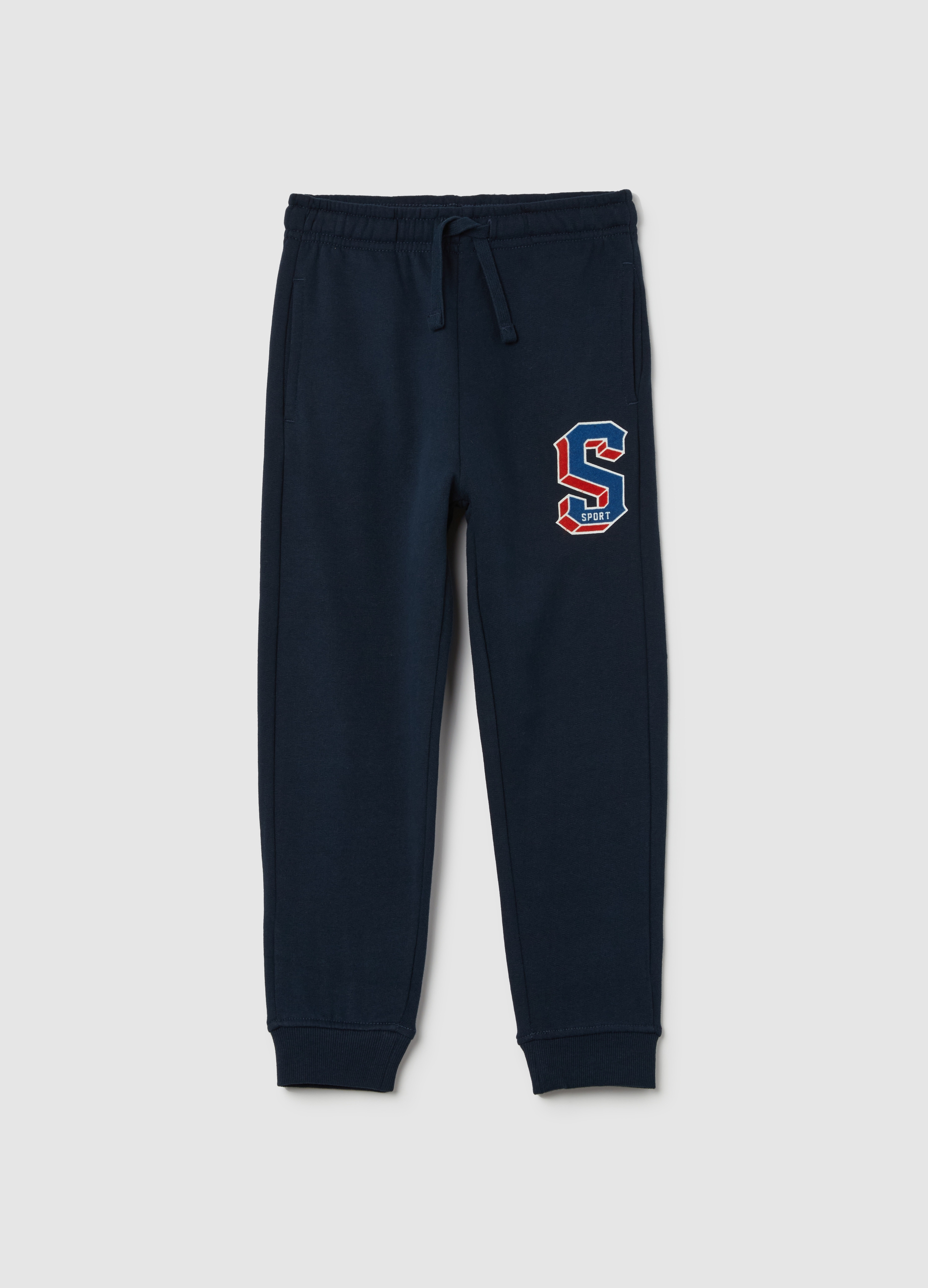 OVS KIDS, Joggers De Felpa Con Cordón De Ajuste Y Estampado, Niño, Azul, Talla: 5-6