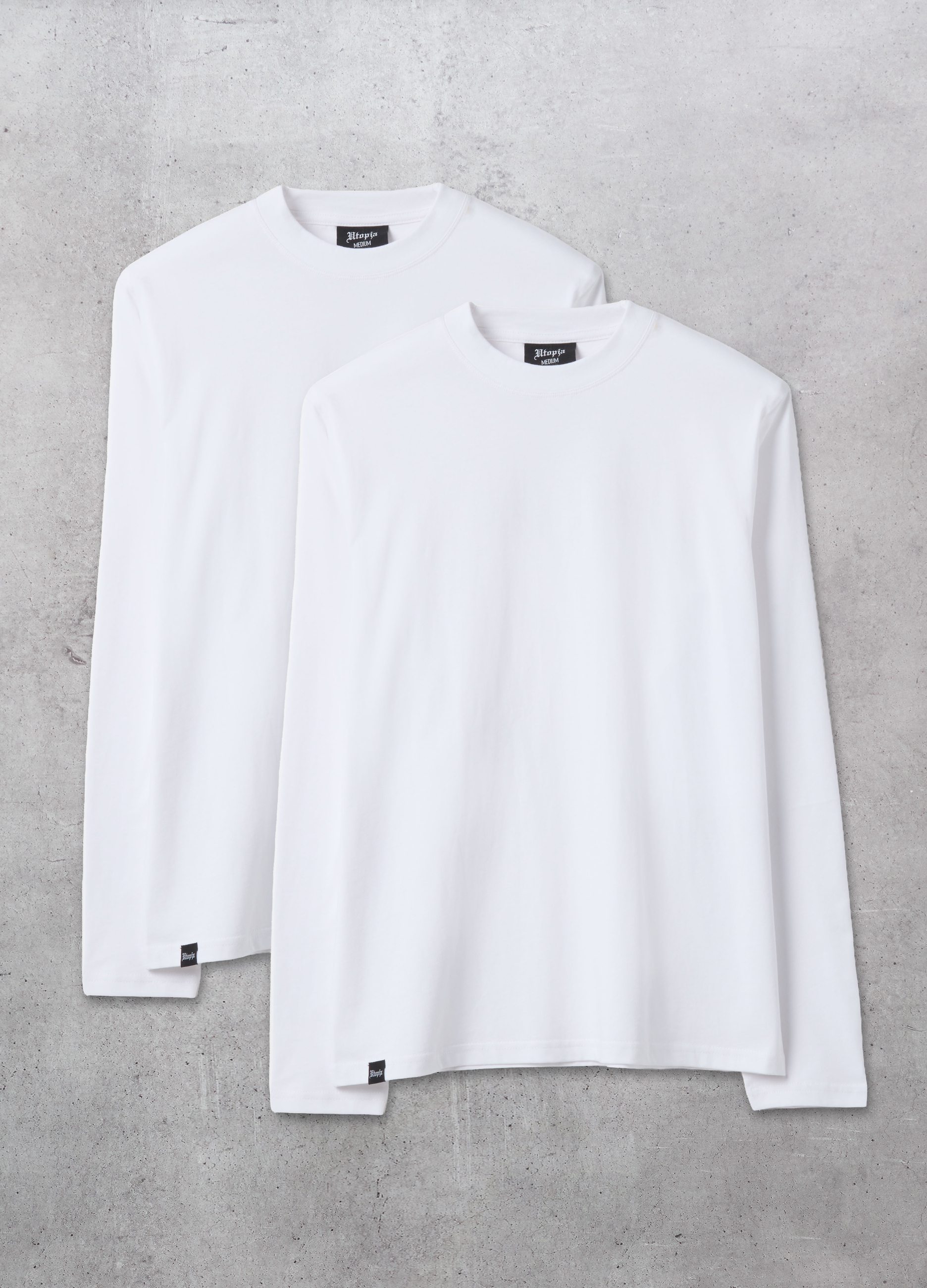 UTOPJA, Bipack Everyday Longsleeve White, Hombre, Blanco óptico, Talla: M