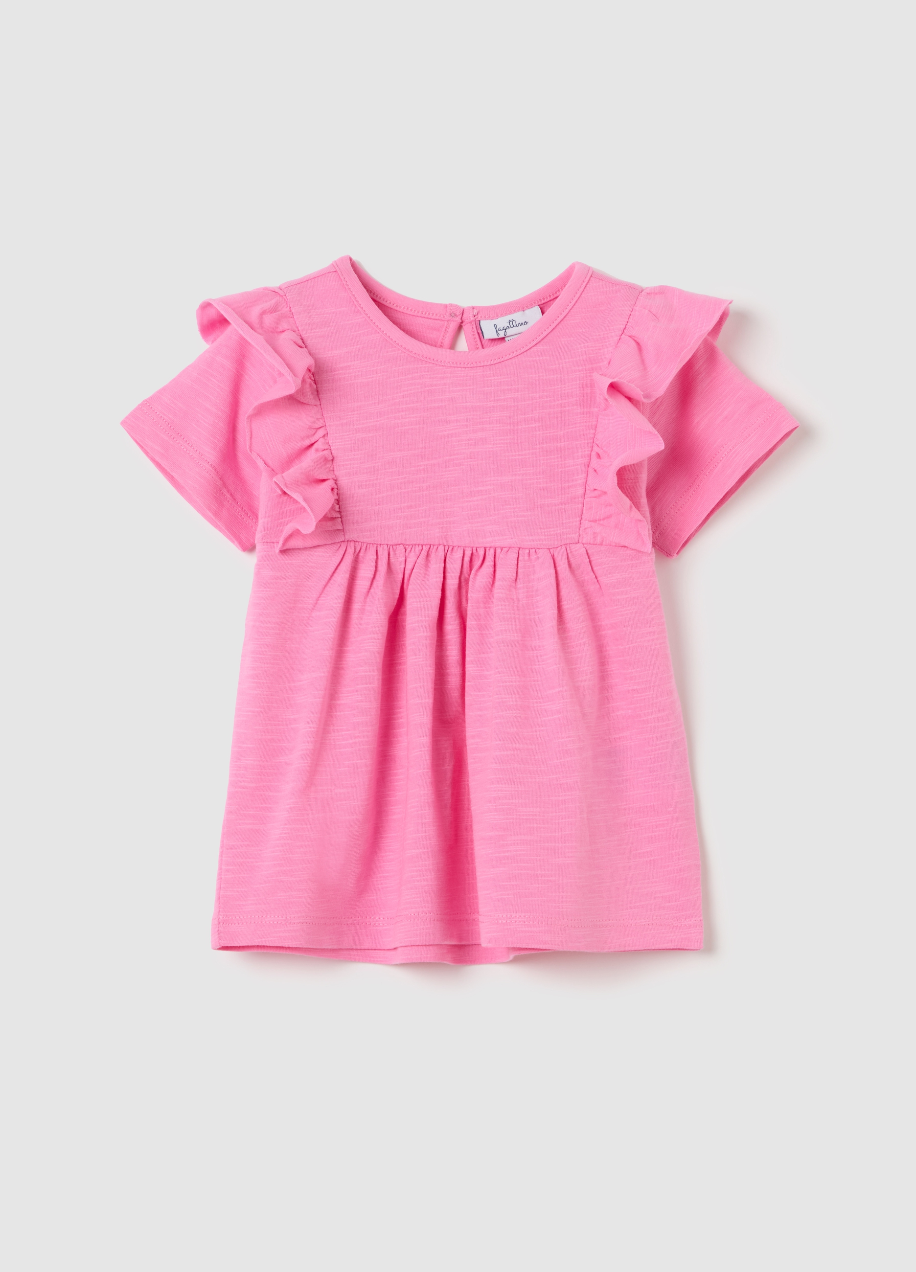 FAGOTTINO, Camiseta De Algodón Con Volantes, Niña, Rosa pastel, Talla: 12-18