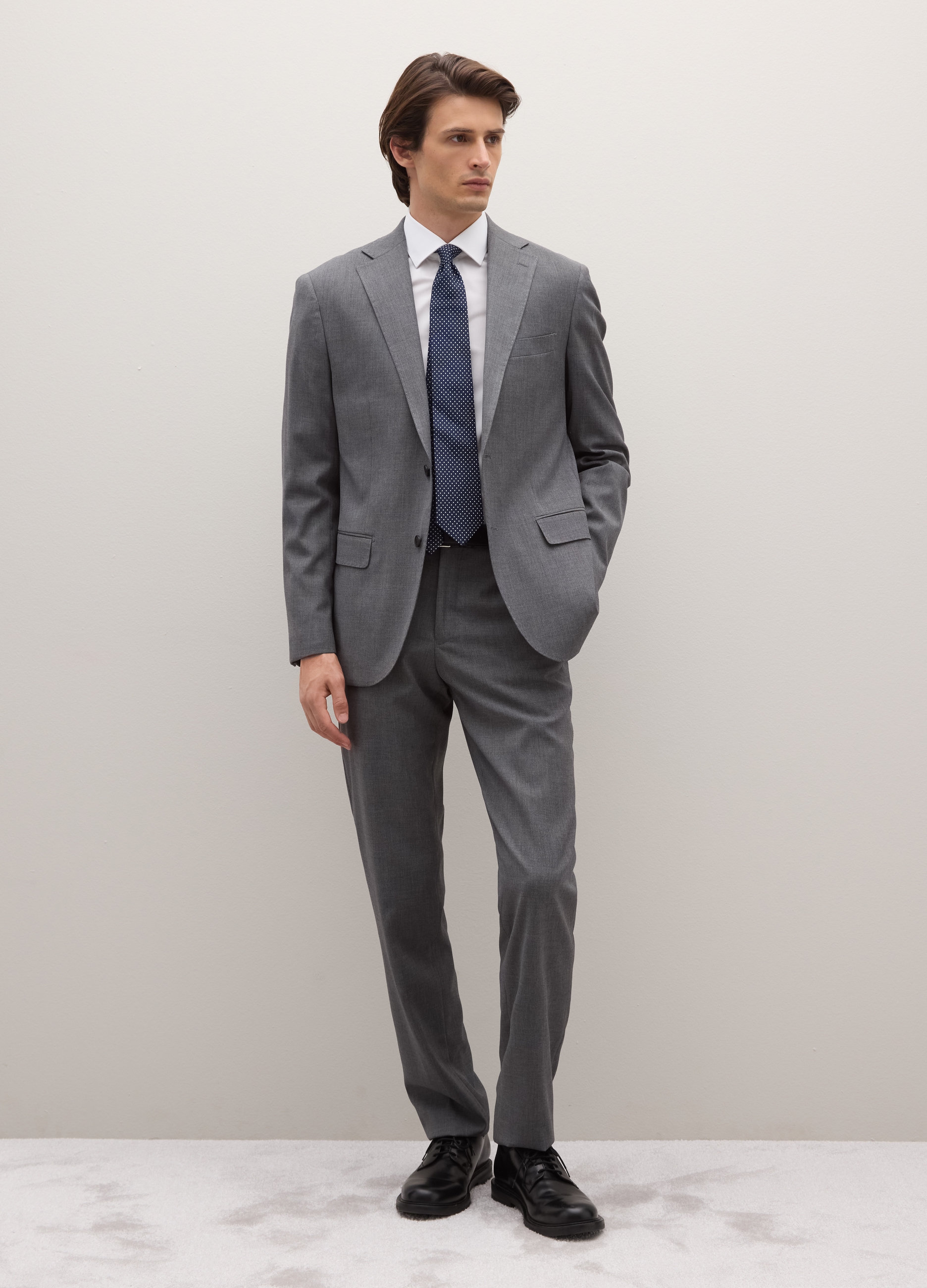 PIOMBO, Pantaloni Grigi In Misto Viscosa Regular Fit, Uomo, Grigio, Taglia: 46