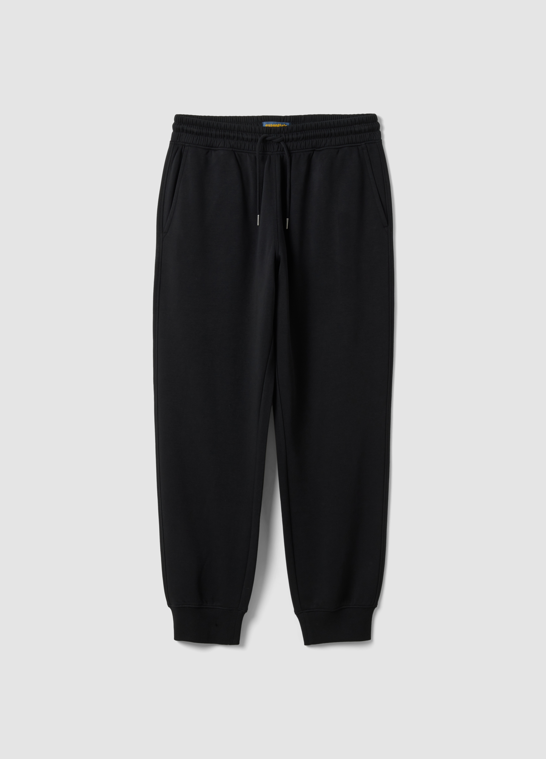 OVS , Jogger Neri In Misto Cotone Con Fondo A Polsino E Coulisse, Uomo, Nero, Taglia: 4XL