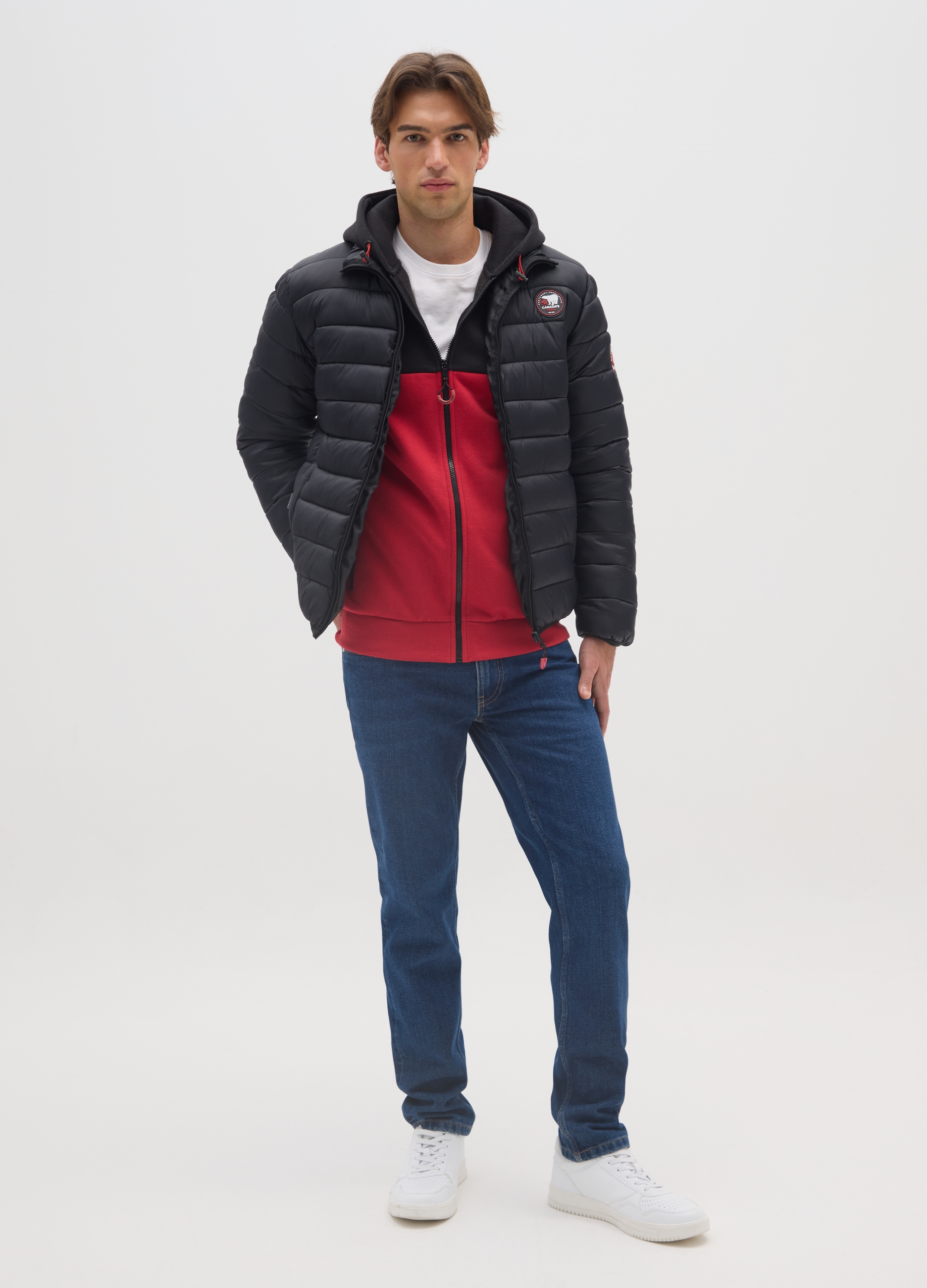 CANADA'S TRAIL, Giacca Imbottita Nera Con Zip, Uomo, Nero, Taglia: L