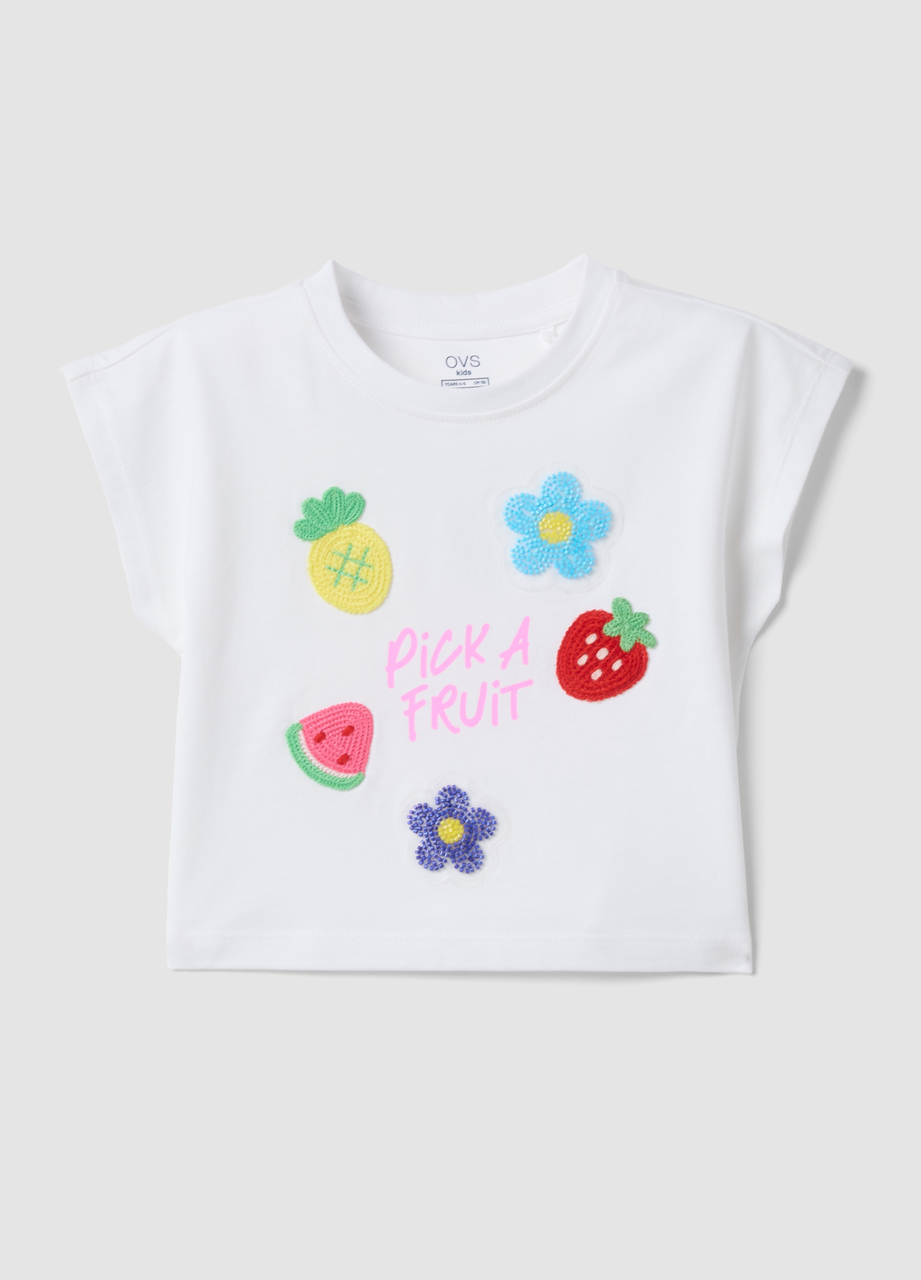 OVS KIDS, Camiseta Blanca De Manga Corta De Algodón Puro, Niña, Blanco, Talla: 8-9