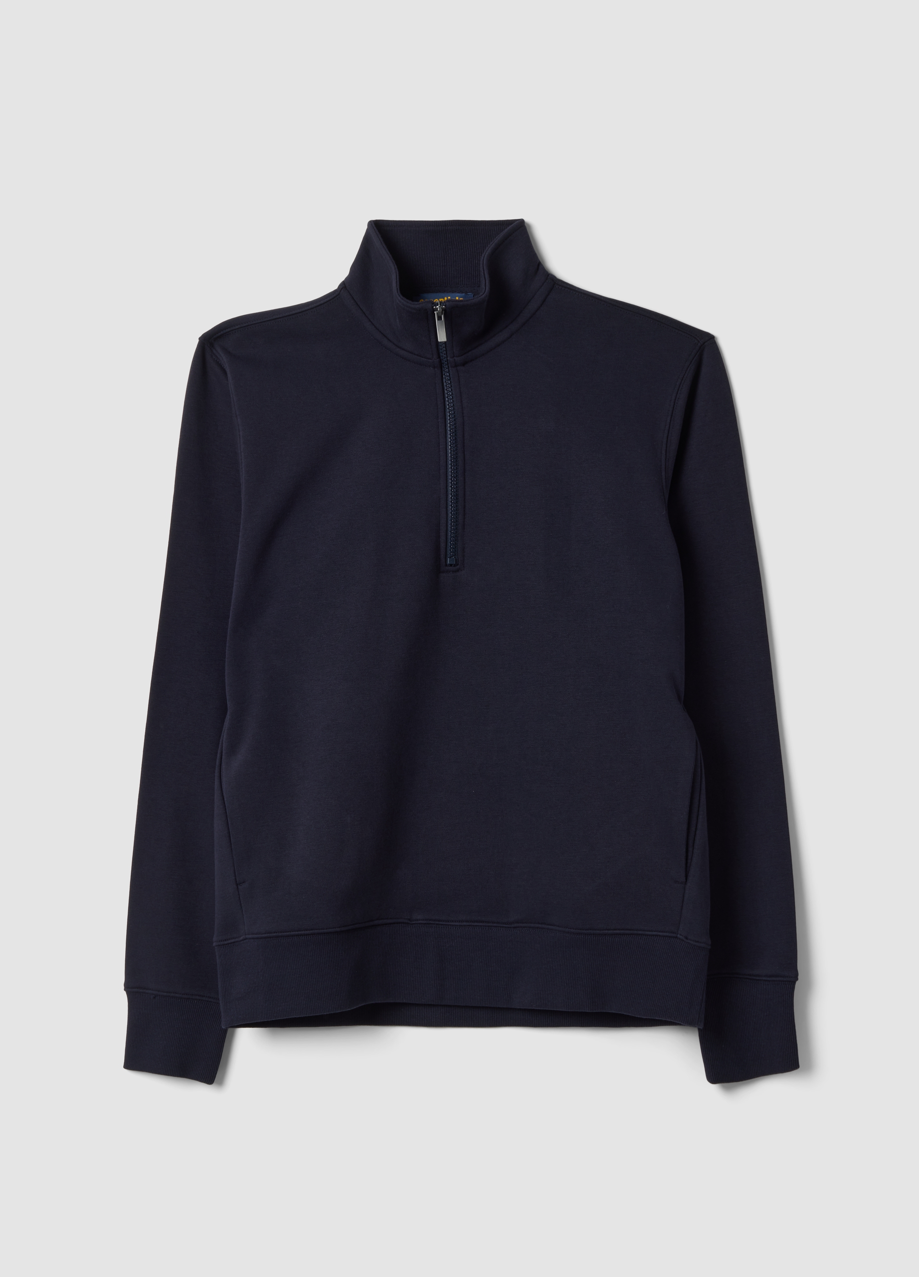 OVS, Half-zip Blu In Misto Cotone A Girocollo, Uomo, Blu, Taglia: L