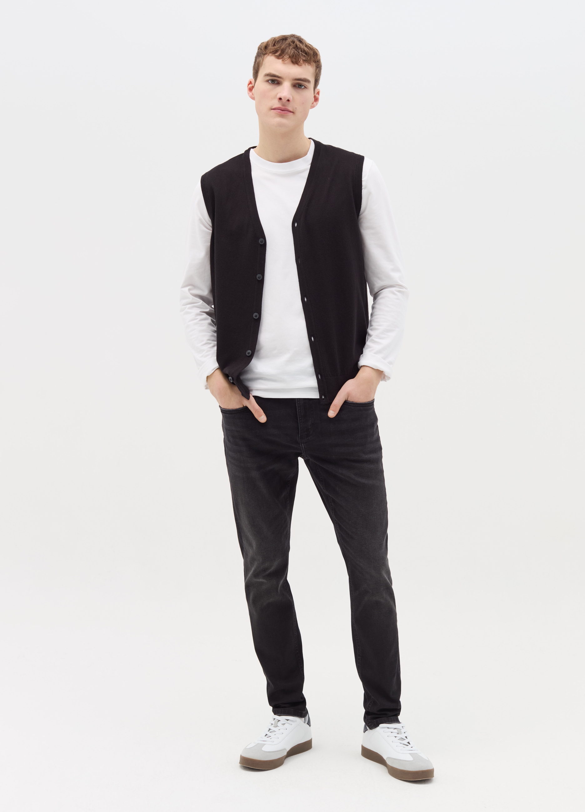 OVS , Jeans Skinny Fit In Cotone Stretch, Uomo, Nero, Taglia: 44