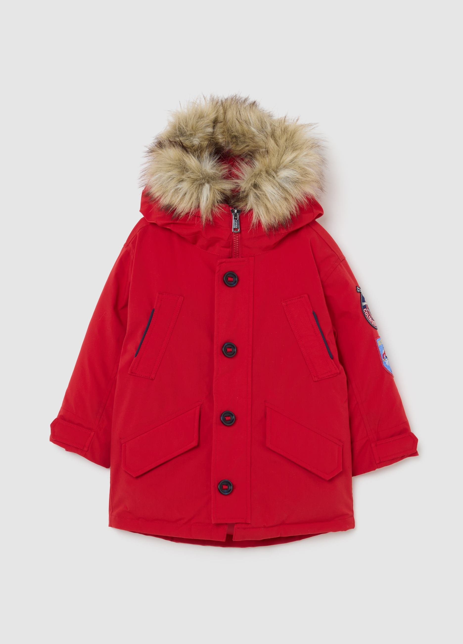 PIOMBO KIDS, Giacca Imbottita Rossa Da Bambino Regular Fit Con Cappuccio E Zip, Niño, Rojo Cereza, Talla: 10