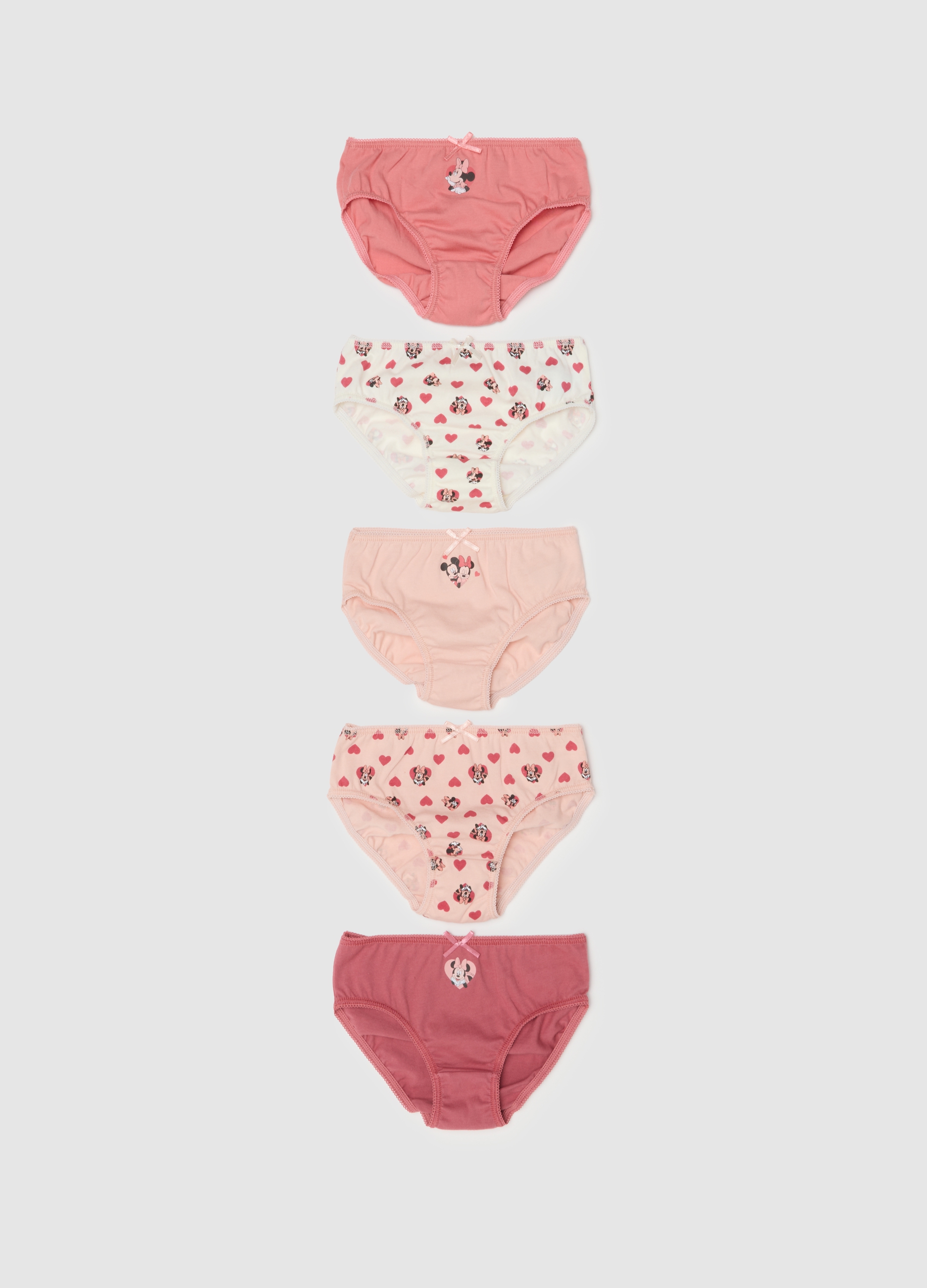 FAGOTTINO, Multipack Di Cinque Mutandine Da Bambina Con Stampa Minnie, Multicolor, Taglia: 30-36