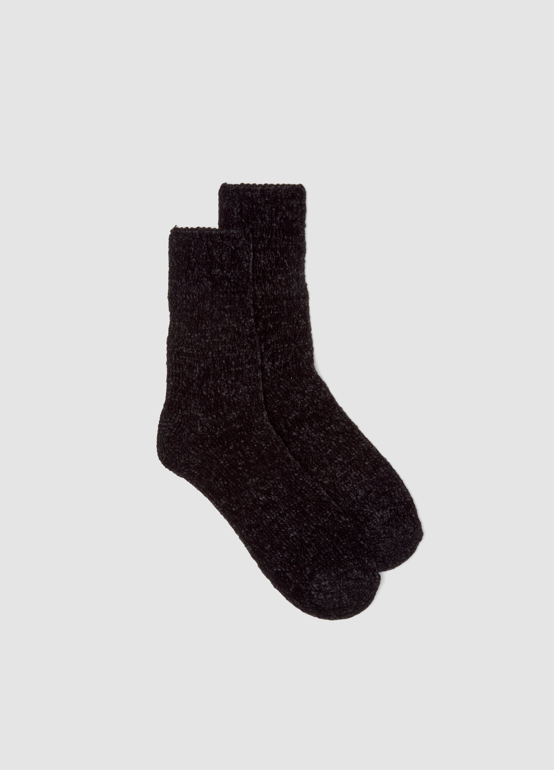 OVS , Calzini Neri In Tessuto Elasticizzato Effetto Bouclé, Donna, Nero, Taglia: 39-41