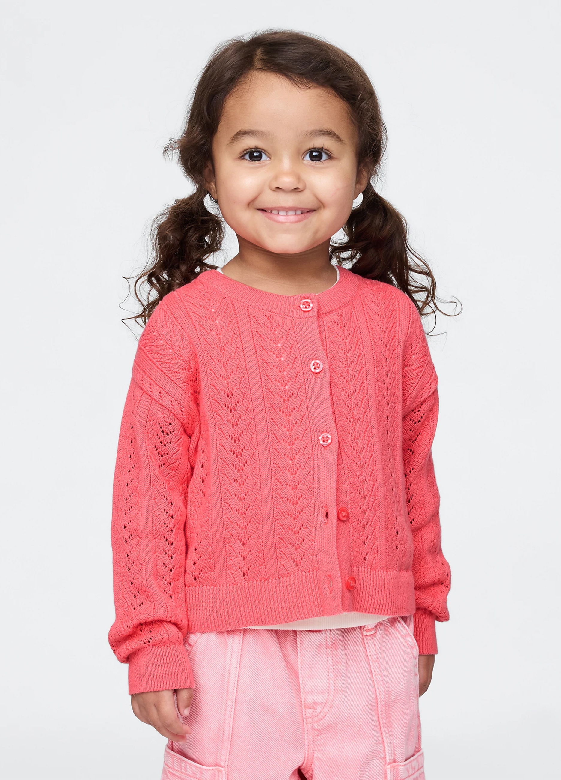 GAP KIDS, Cardigan In Cotone, Unisex, Rosa, Taglia: 2Y/84-91