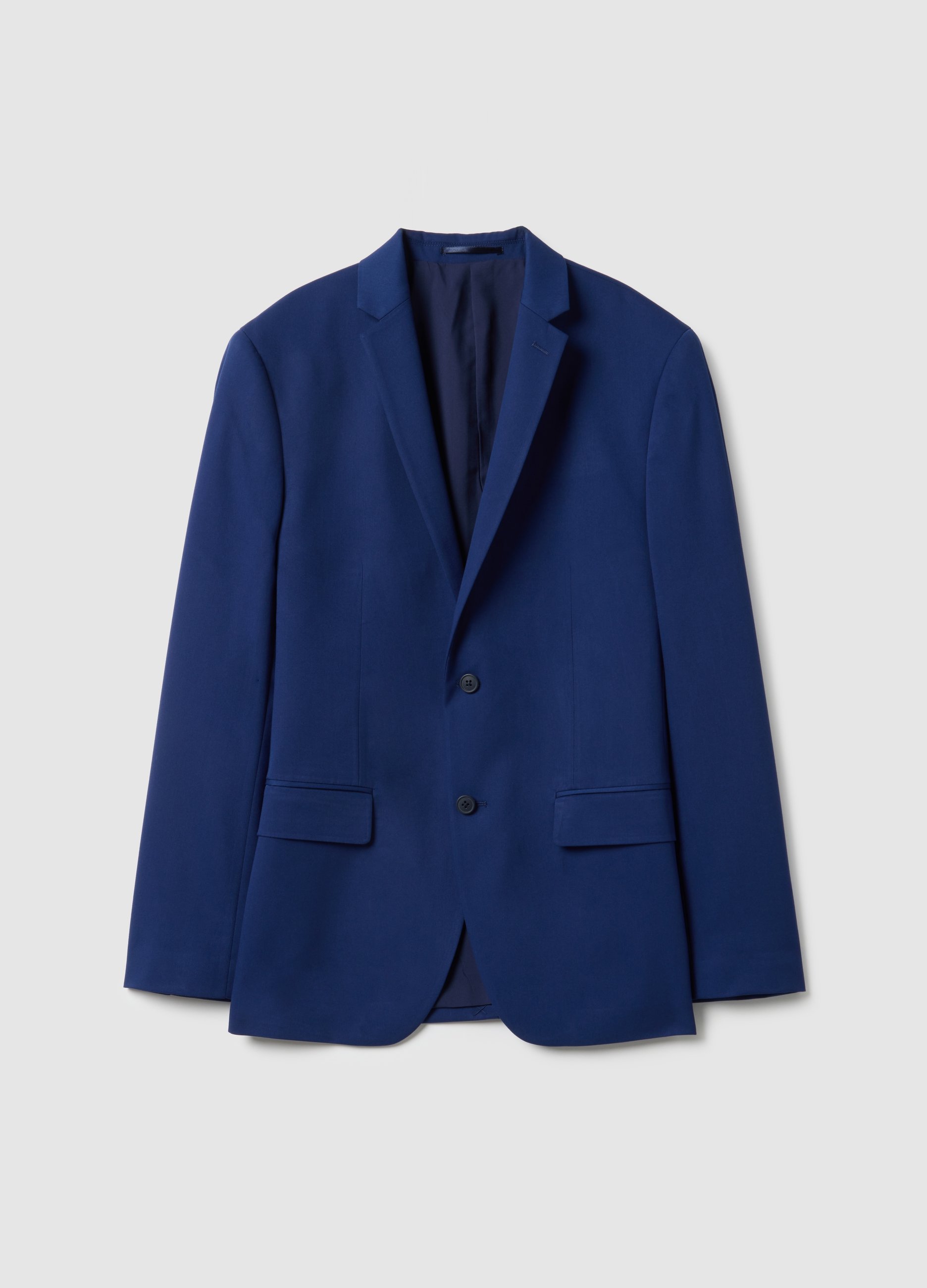 PIOMBO, Blazer Azul Ajustado De Un Solo Botón, Hombre, Blu Bluette, Talla: 54