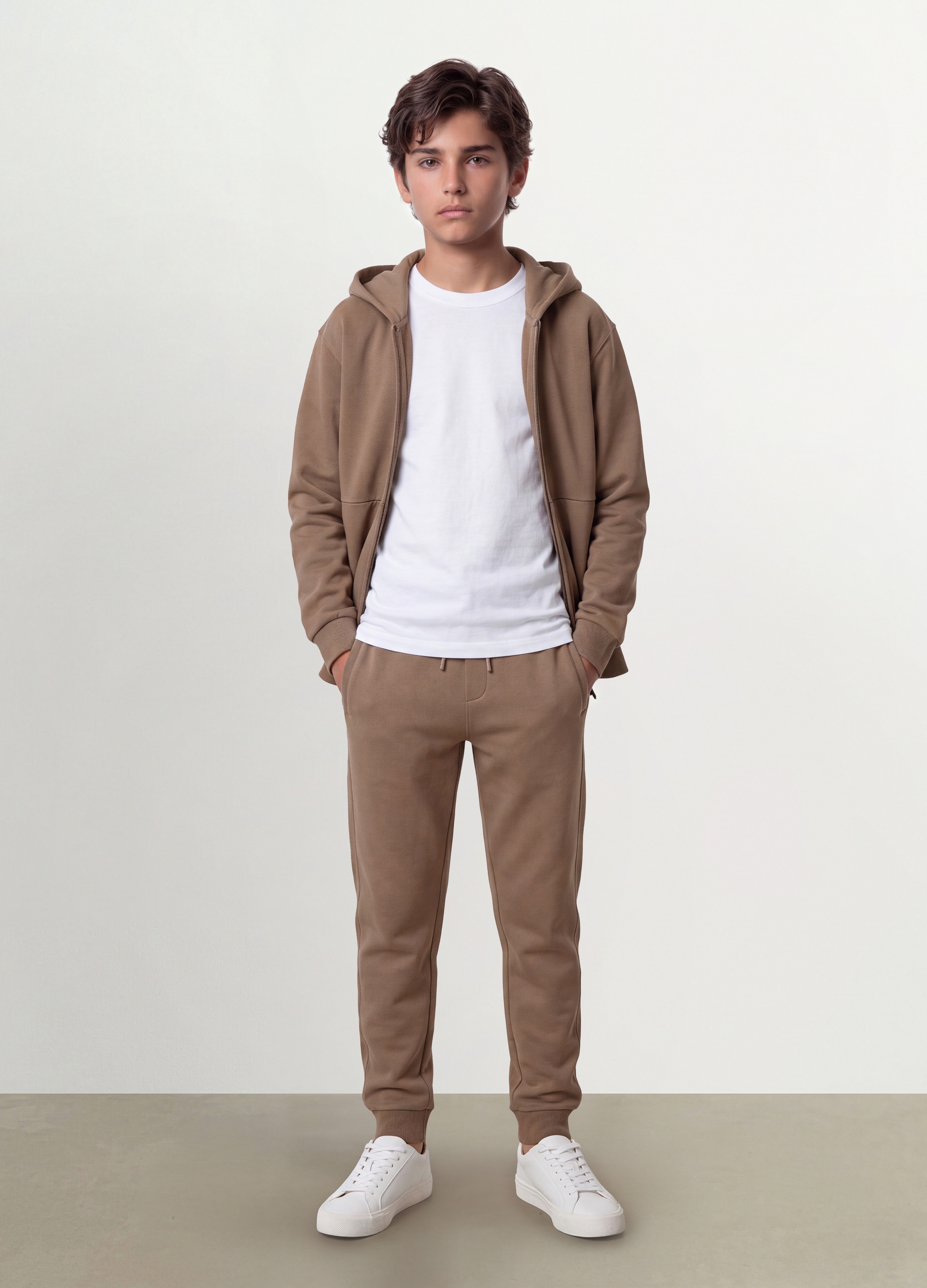OVS KIDS, Pantaloni Jogger Beige In Cotone Organico, Bambino, Beige, Taglia: 11-12