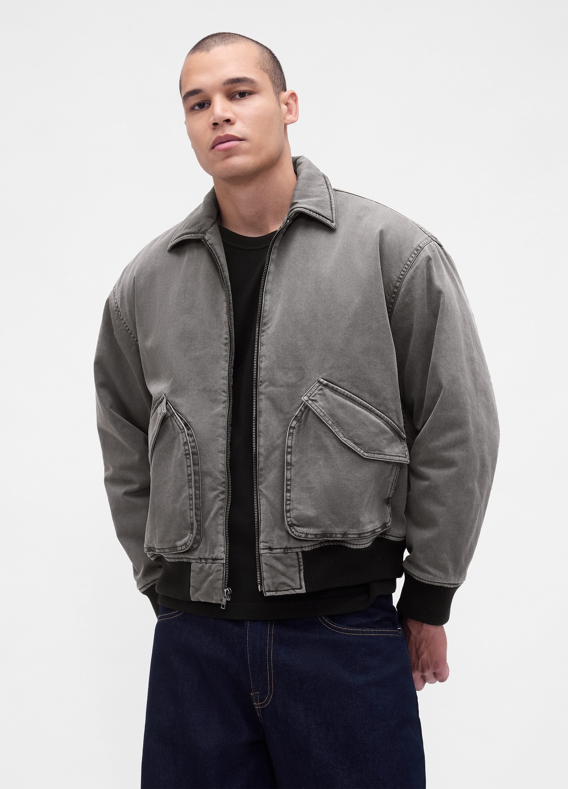 GAP, Giacca In Cotone, Uomo, Grigio, Taglia: XS