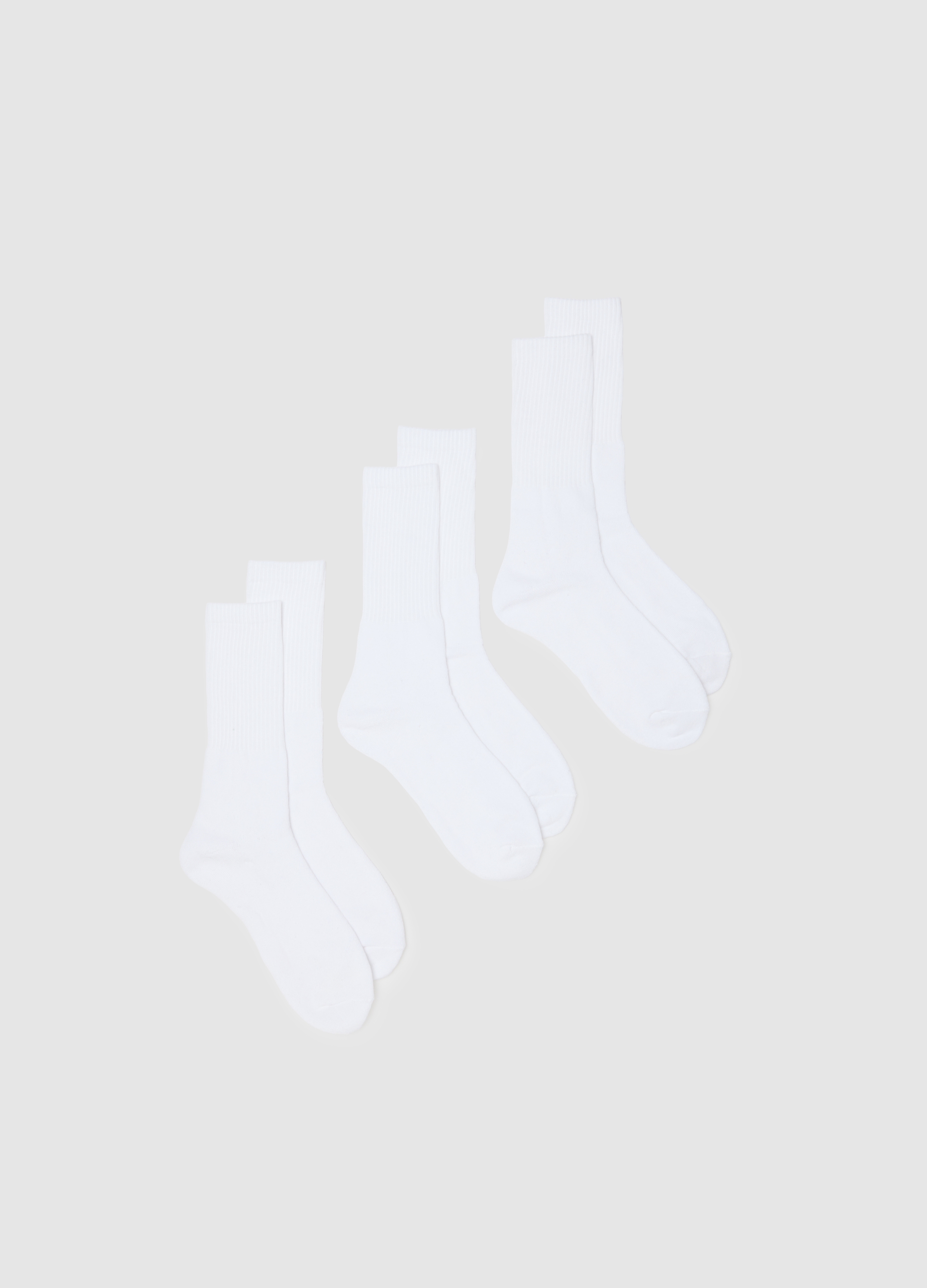 Tripack De Calcetines Deportivos Blancos En Algodón Elástico, Hombre, Blanco óptico, Talla: 43/46
