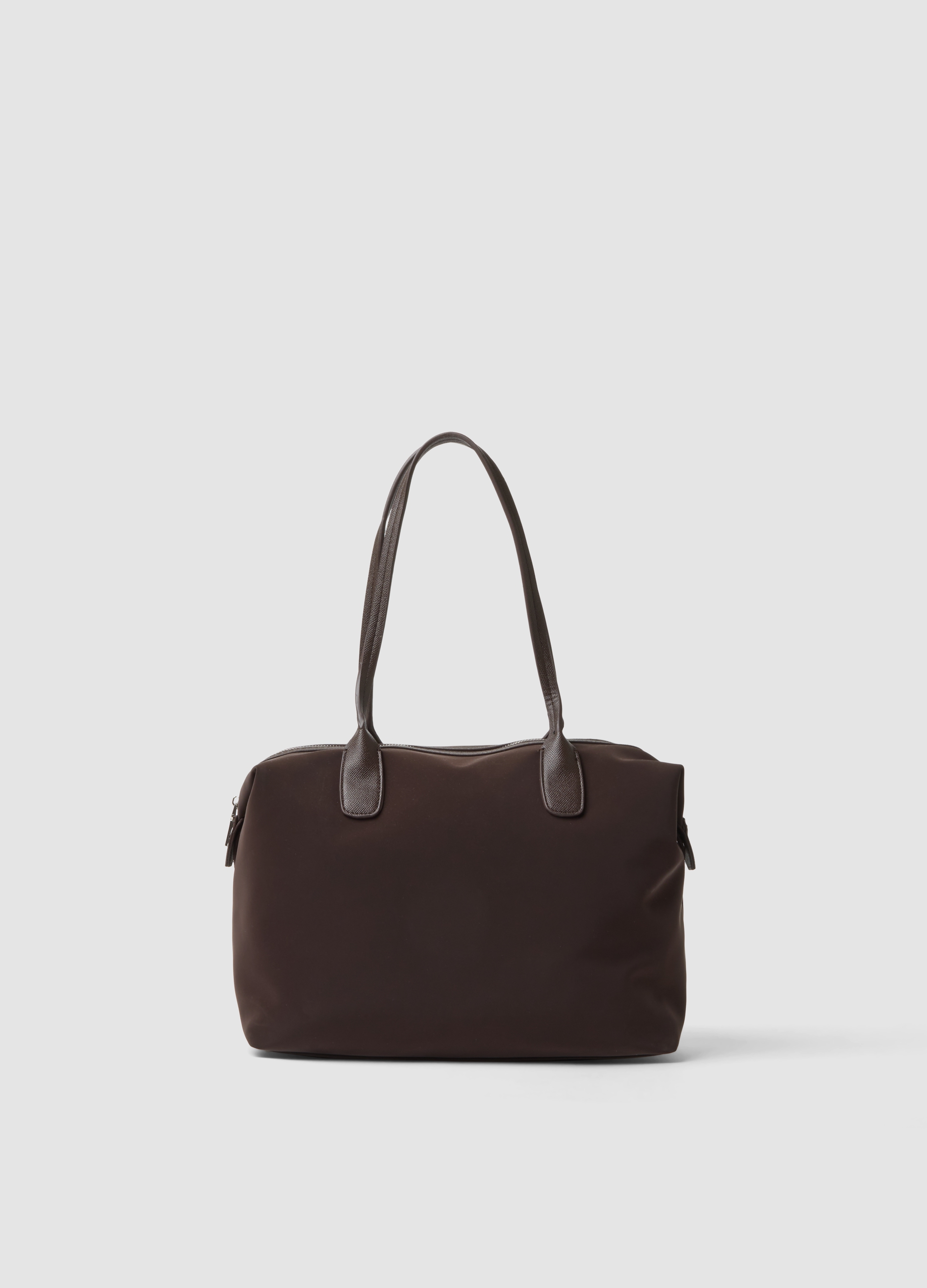 OVS, Borsa Marrone A Mano Con Doppio Manico E Zip, Donna, Marrone, Taglia: ONE SIZE