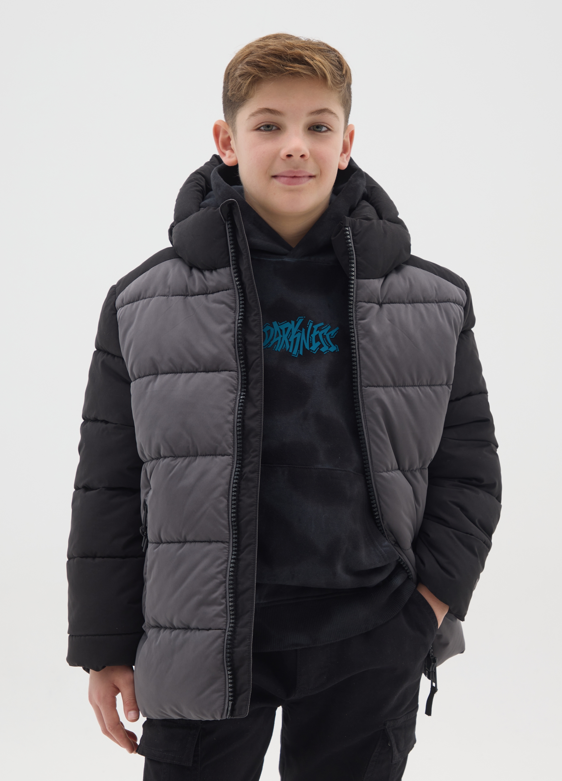 OVS KIDS, Giacca Imbottita Da Ragazzo Grigia Regular Fit, Bambino, Multicolor, Taglia: 10-11