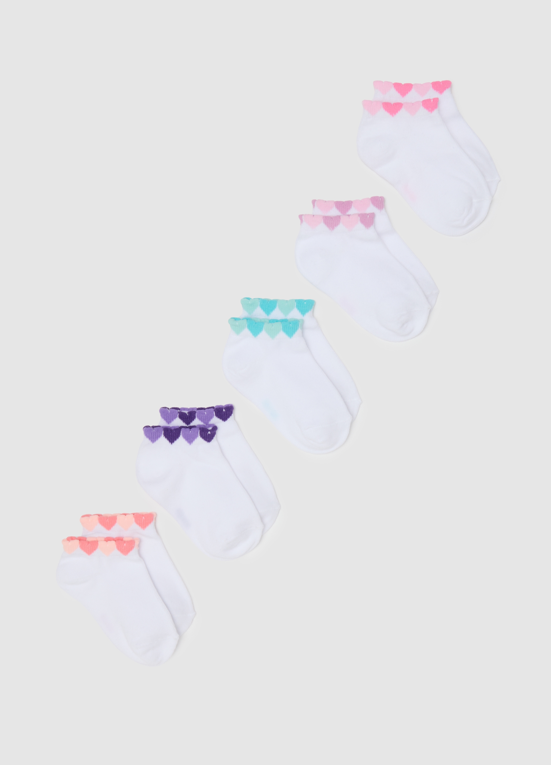 OVS KIDS, Multipack De Calcetines Para Niña En Algodón Multicolor Elásticos, Niña, Rosa/Azul Claro, Talla: 31/33