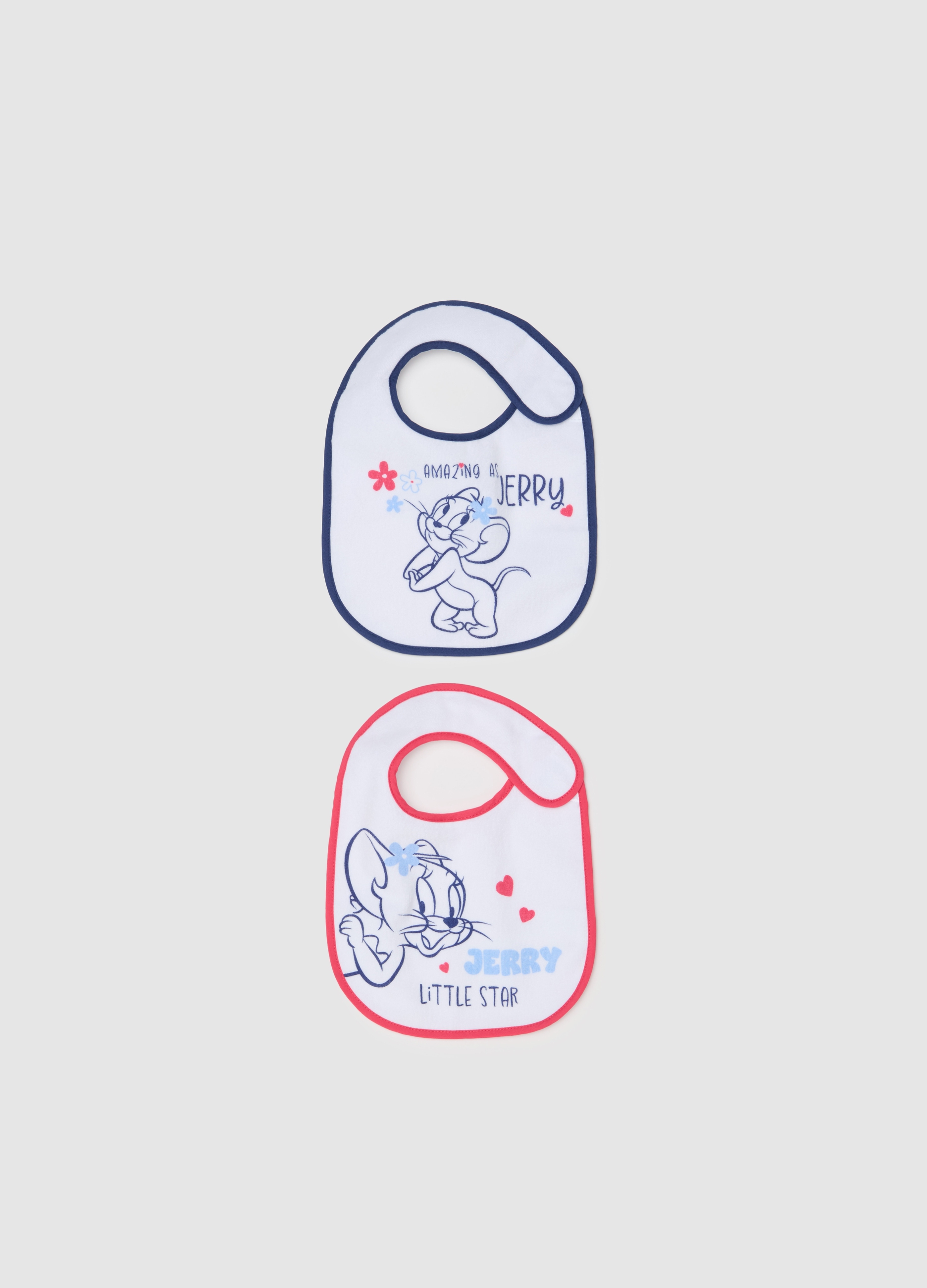 OVS, Bipack Bavaglini Con Stampa Jerry, Neonata, Bianco, Taglia: T.U.