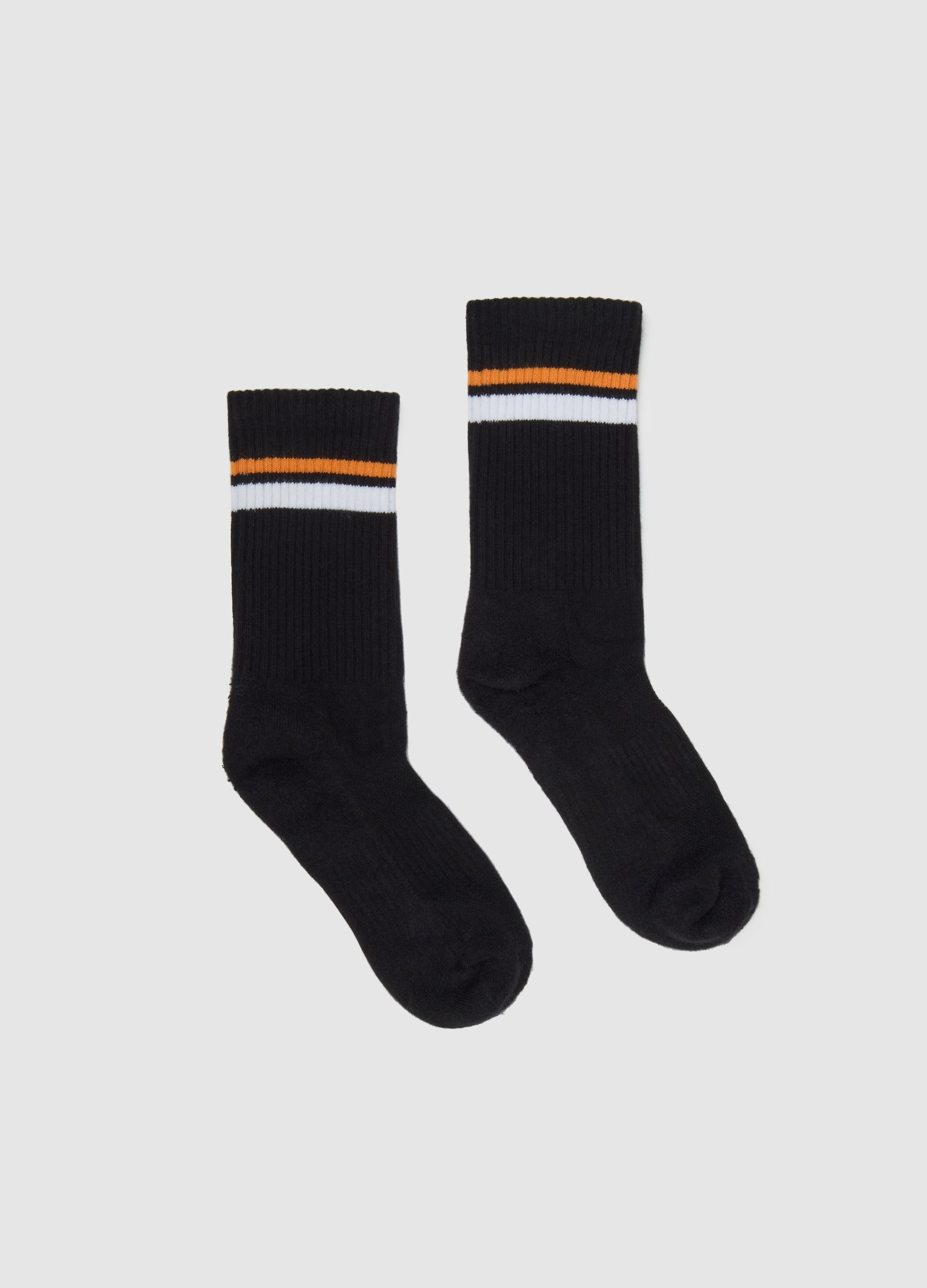 OVS, Tennis-socke Mit Kontrastierenden Streifen Altavia Court, Unisex, Schwarz/Weiß, Größe: FASUL