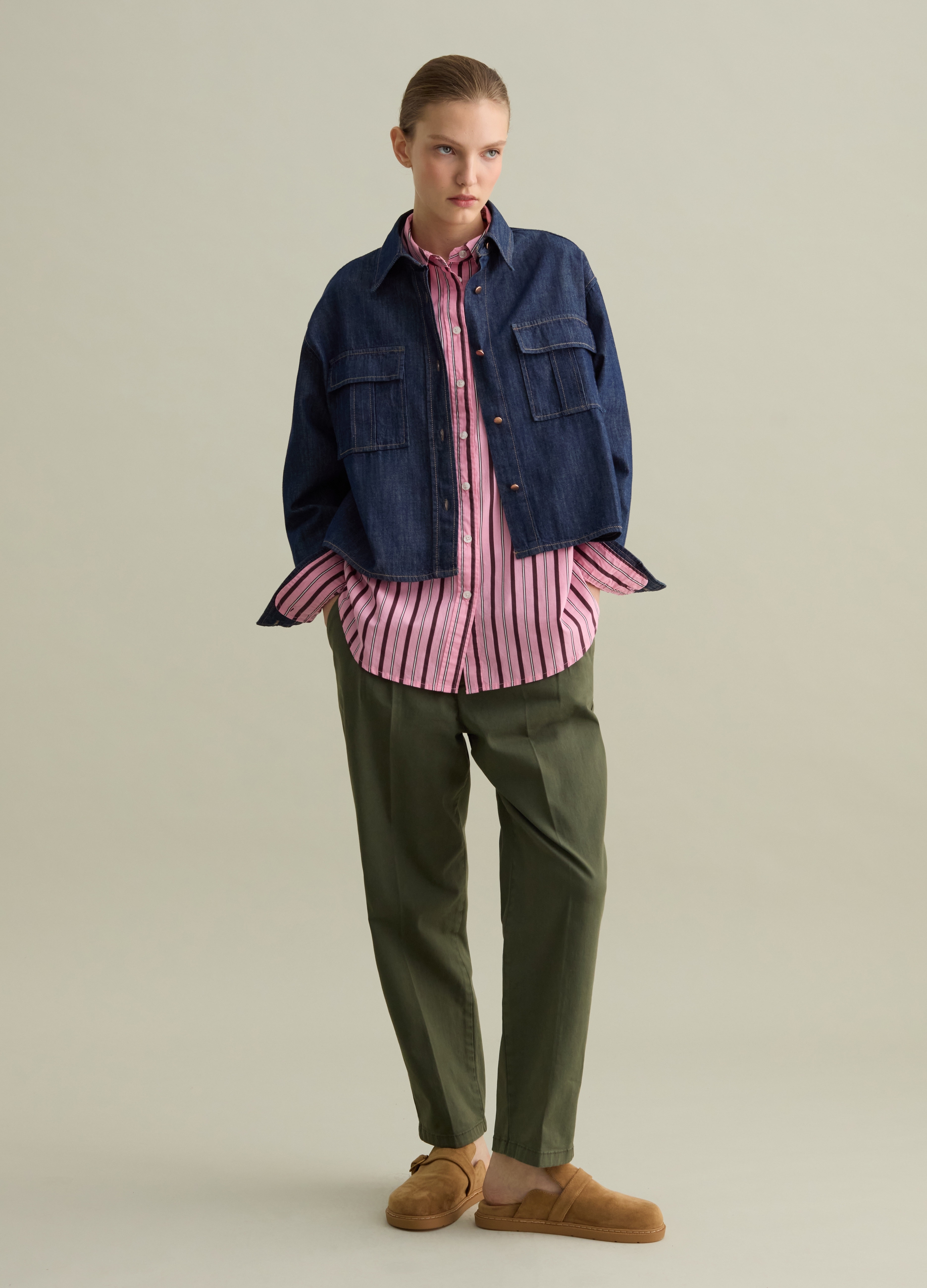 PIOMBO, Shacket Utility In Denim, Donna, Denim, Taglia: S