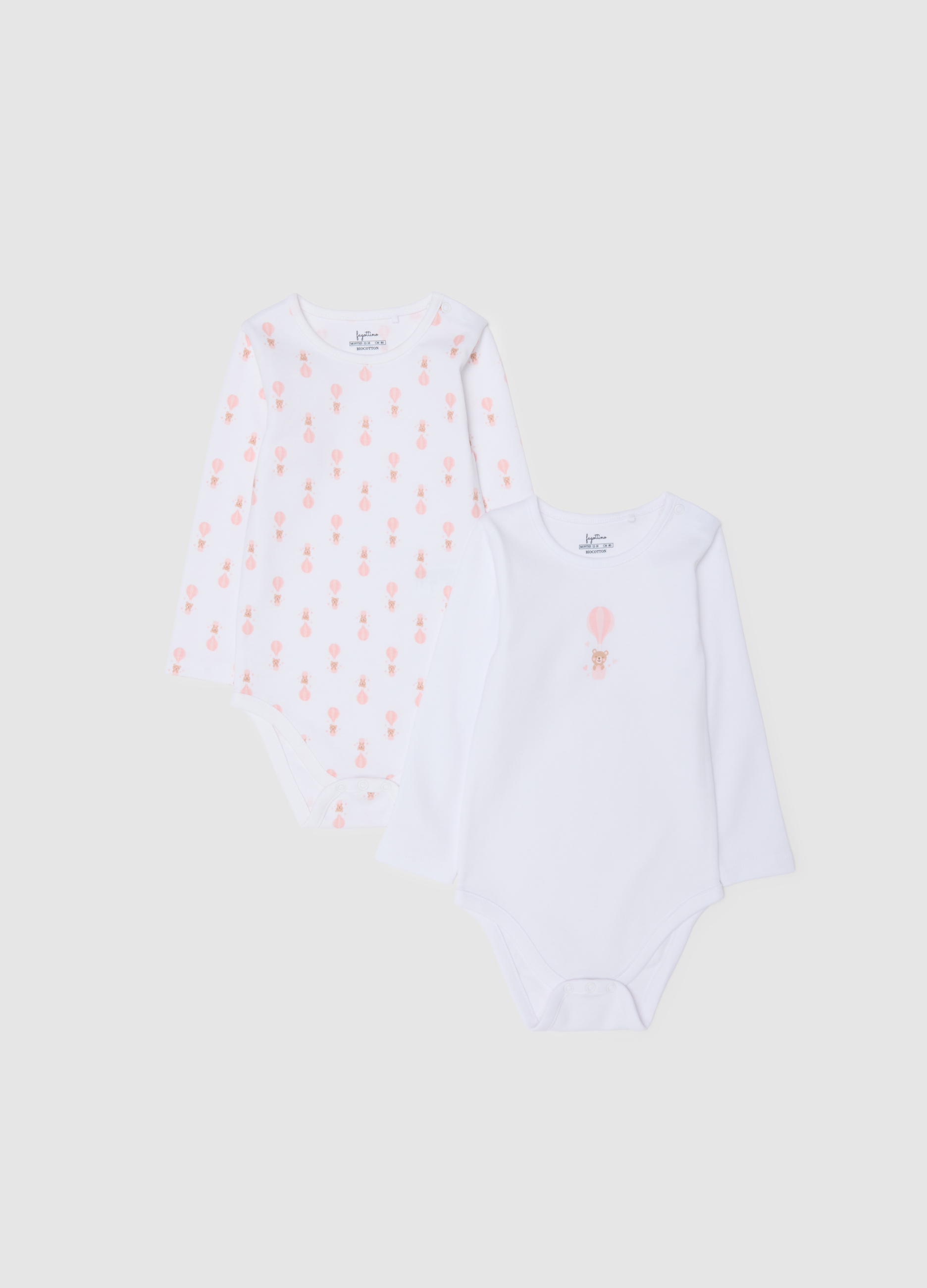 Body Bianco E Rosa Per Bambina In Cotone, Niña, Rosa, Talla: 30-36