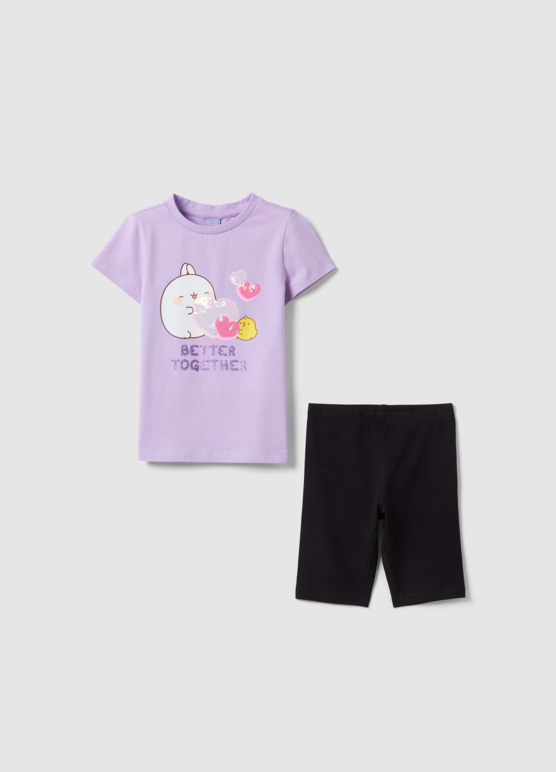 OVS KIDS, Conjunto Multicolor De Algodón Elástico Para Niña, Niña, nero/viola, Talla: 4-5