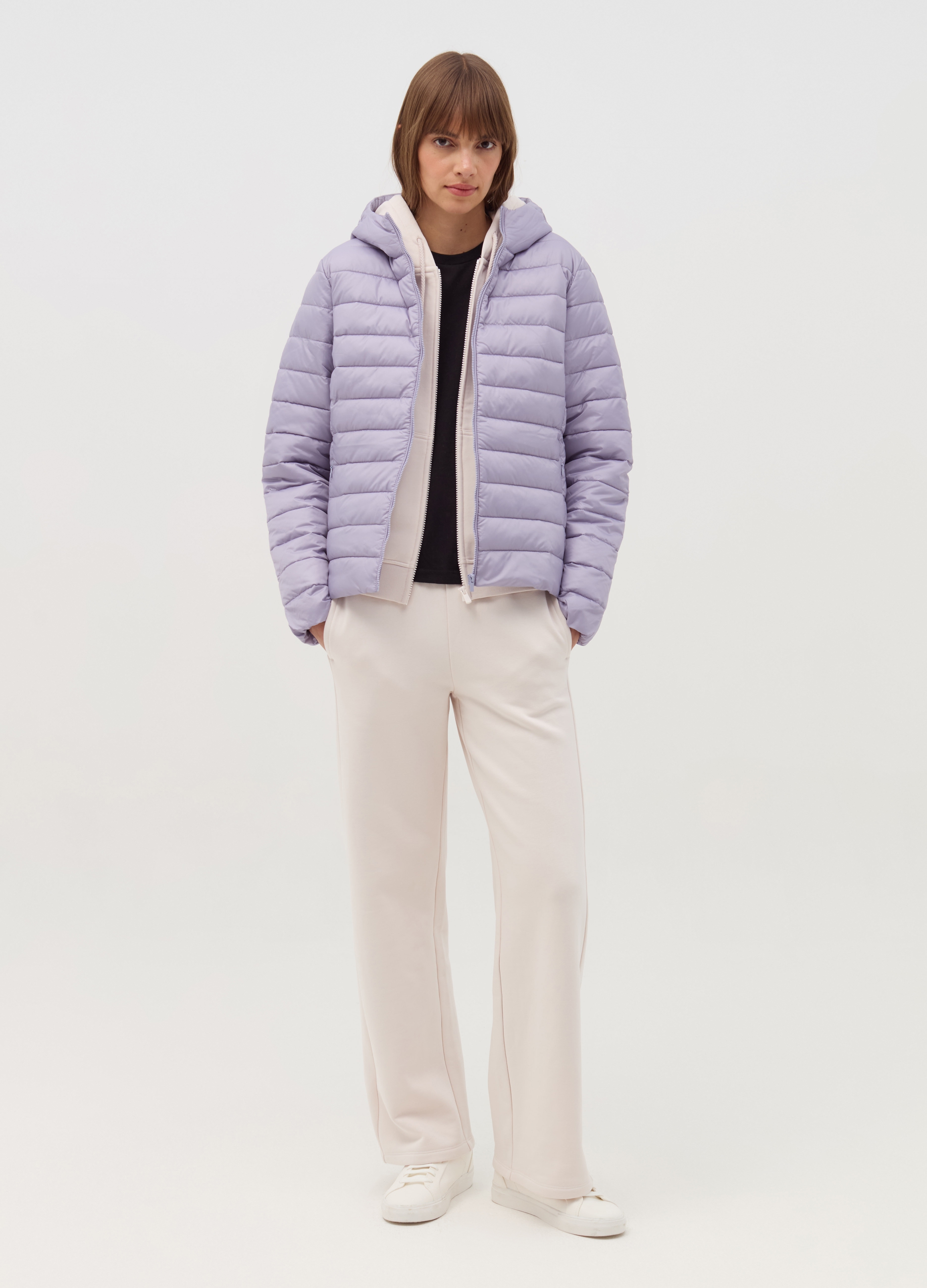 OVS, Plumas Essential Corto Ultraligero, Mujer, Lila, Talla: M