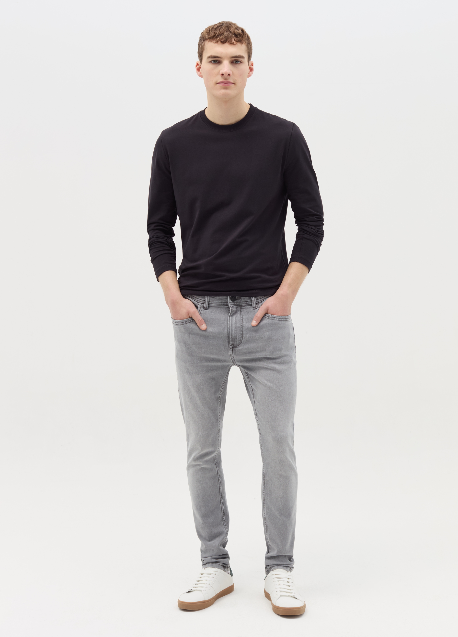 OVS , Jeans Super Skinny Fit Con Scoloriture, Uomo, Grigio, Taglia: 44