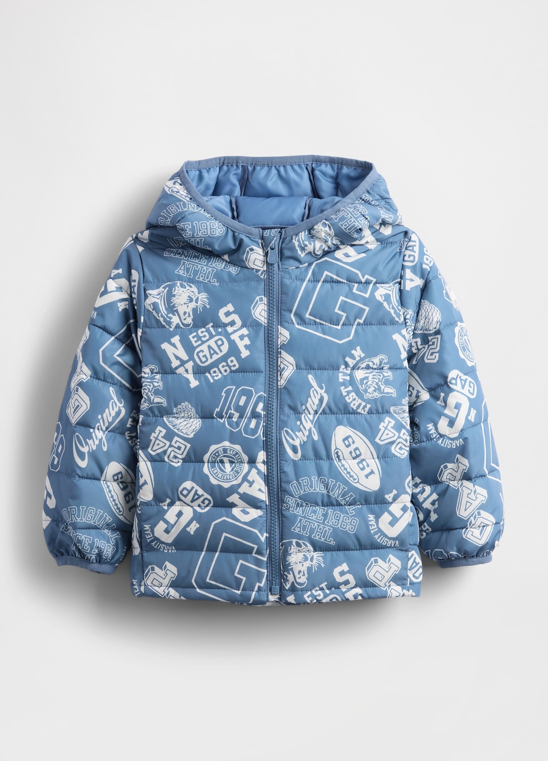 GAP KIDS, Piumino Con Stampa, Bambino, Azzurro, Taglia: 6-12M/69-74