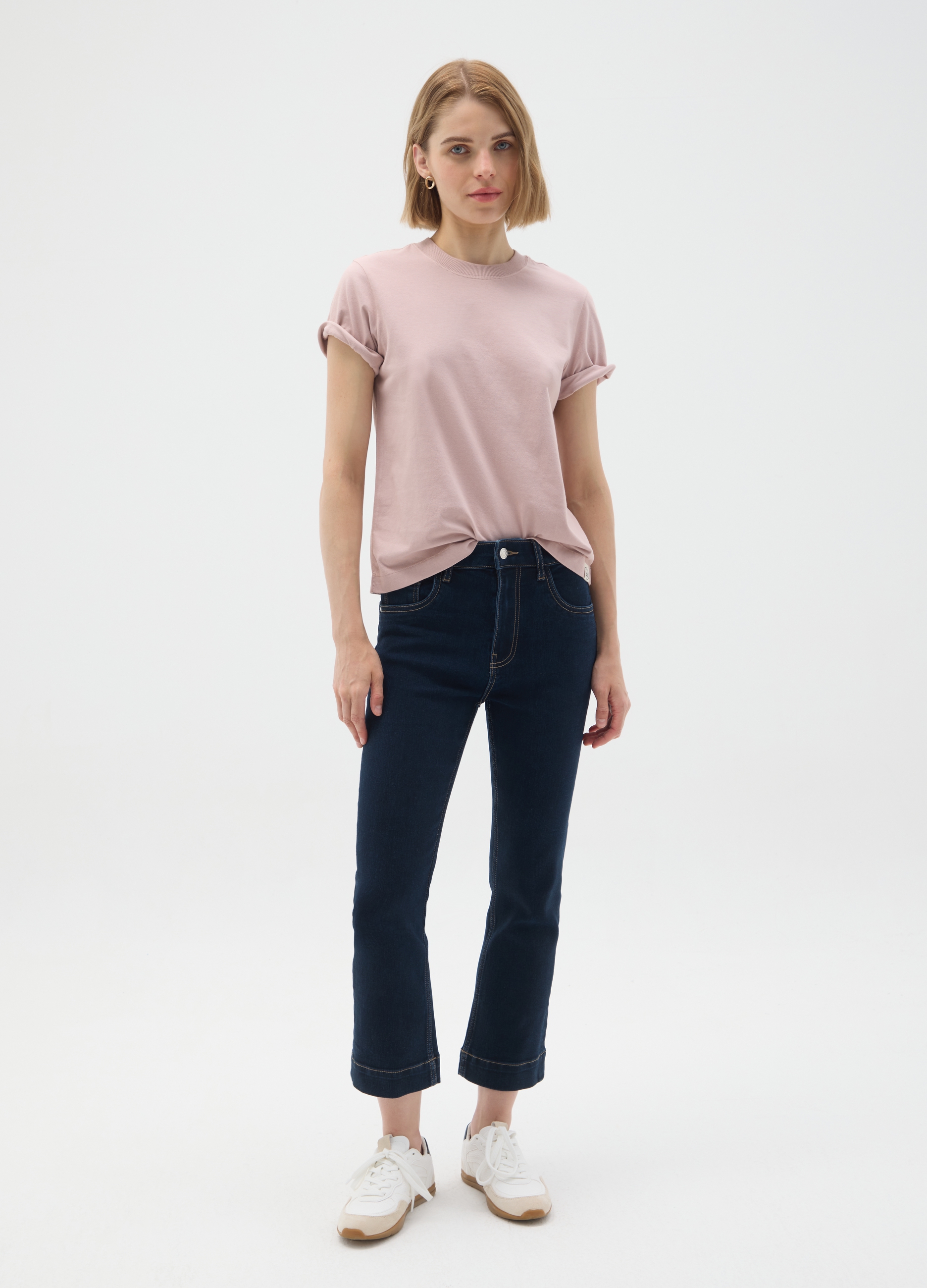 OVS, T-shirt Beige In Puro Cotone Italiano Regular Fit, Donna, Beige, Taglia: S