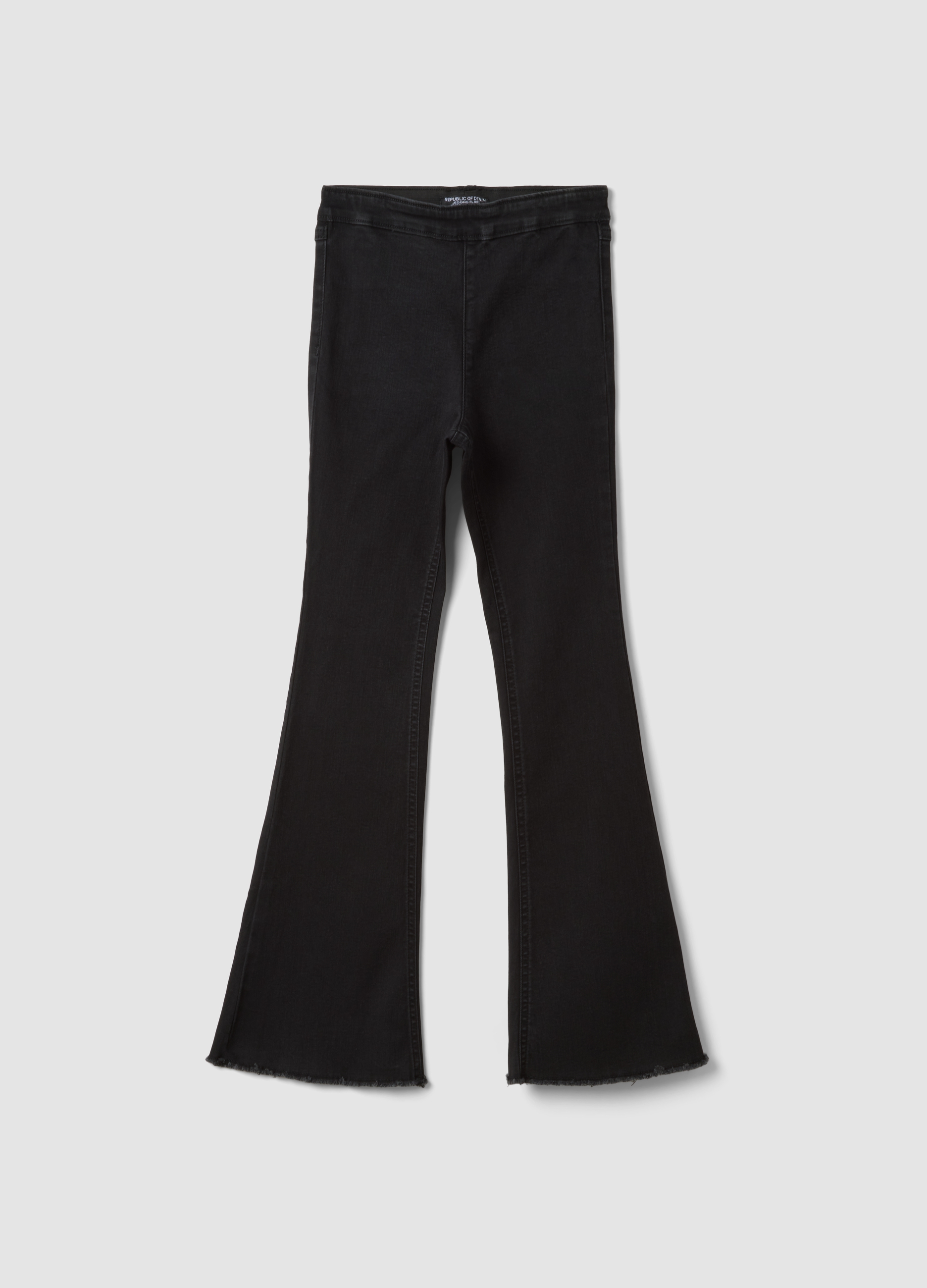 REPUBLIC OF DENIM, Jeggings Neri Flare In Cotone E Viscosa Elasticizzata Per Ragazza, Bambina, Nero, Taglia: 10-11