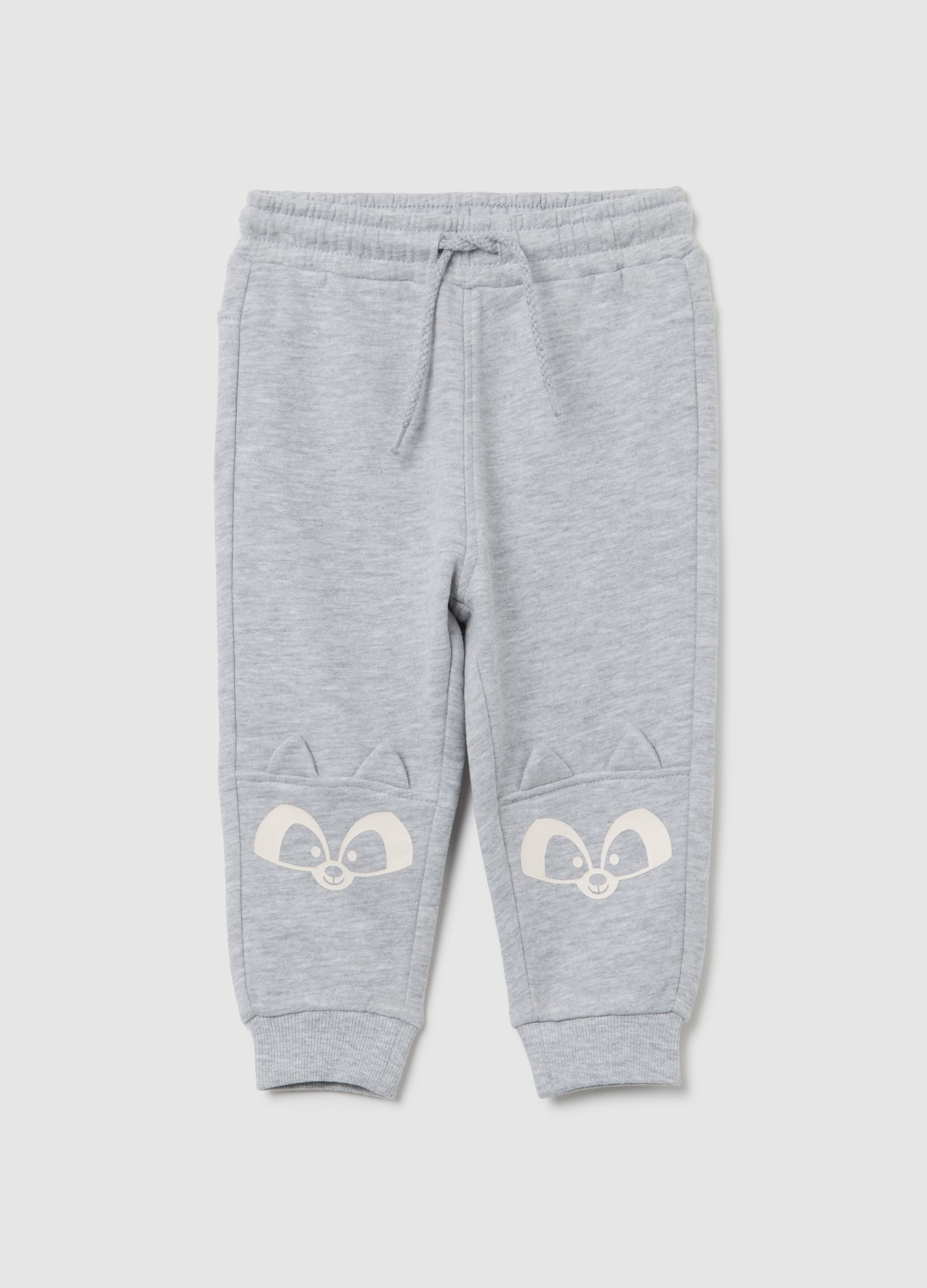 FAGOTTINO, Pantalones Jogger Grises Infantiles En Mezcla De Algodón Con Ajuste Regular Y Estampado, Niño, Gris claro, Talla: 24-30