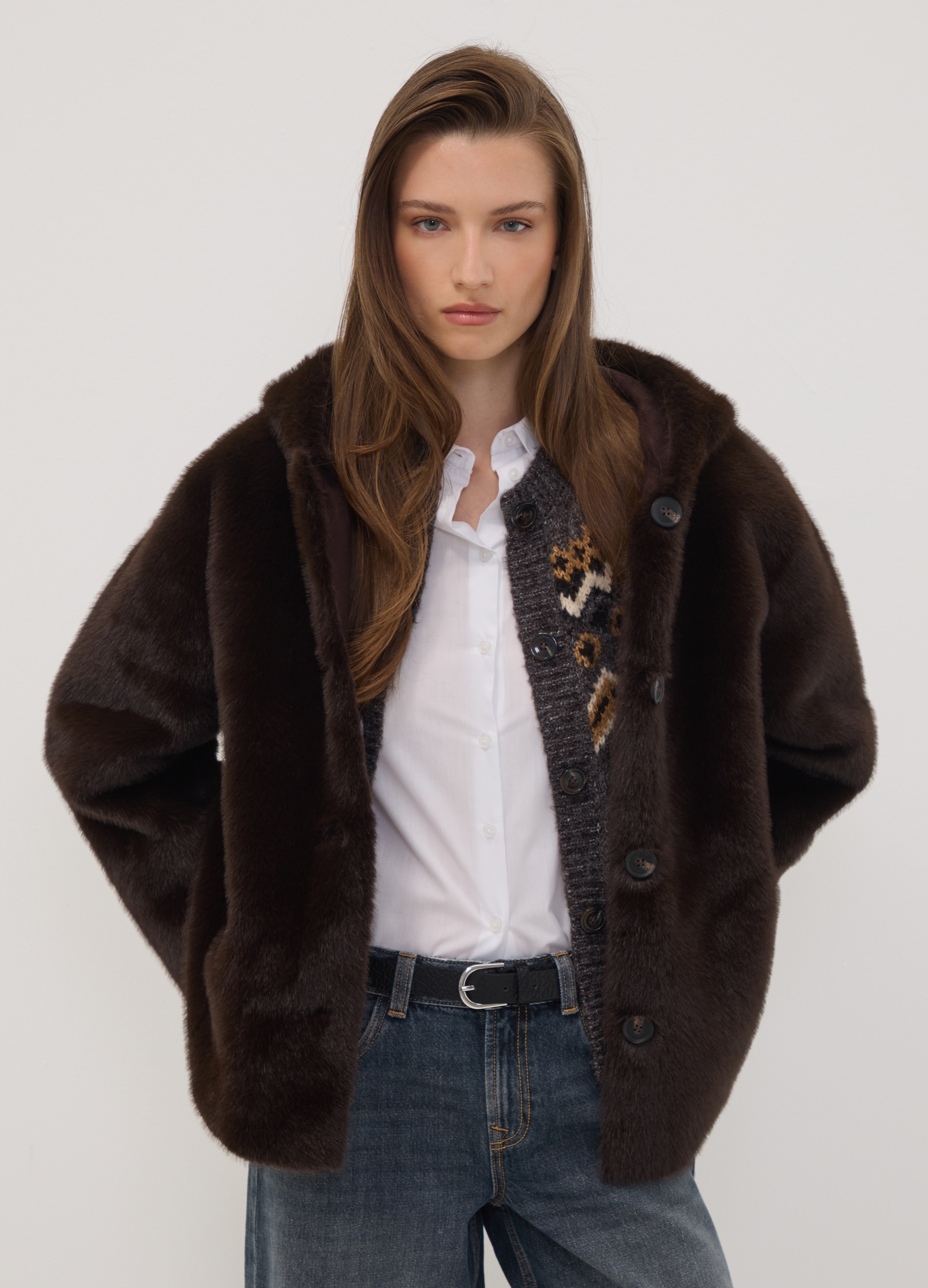 OVS, Giacca Marrone Regular Fit Con Cappuccio, Donna, Nero, Taglia: S