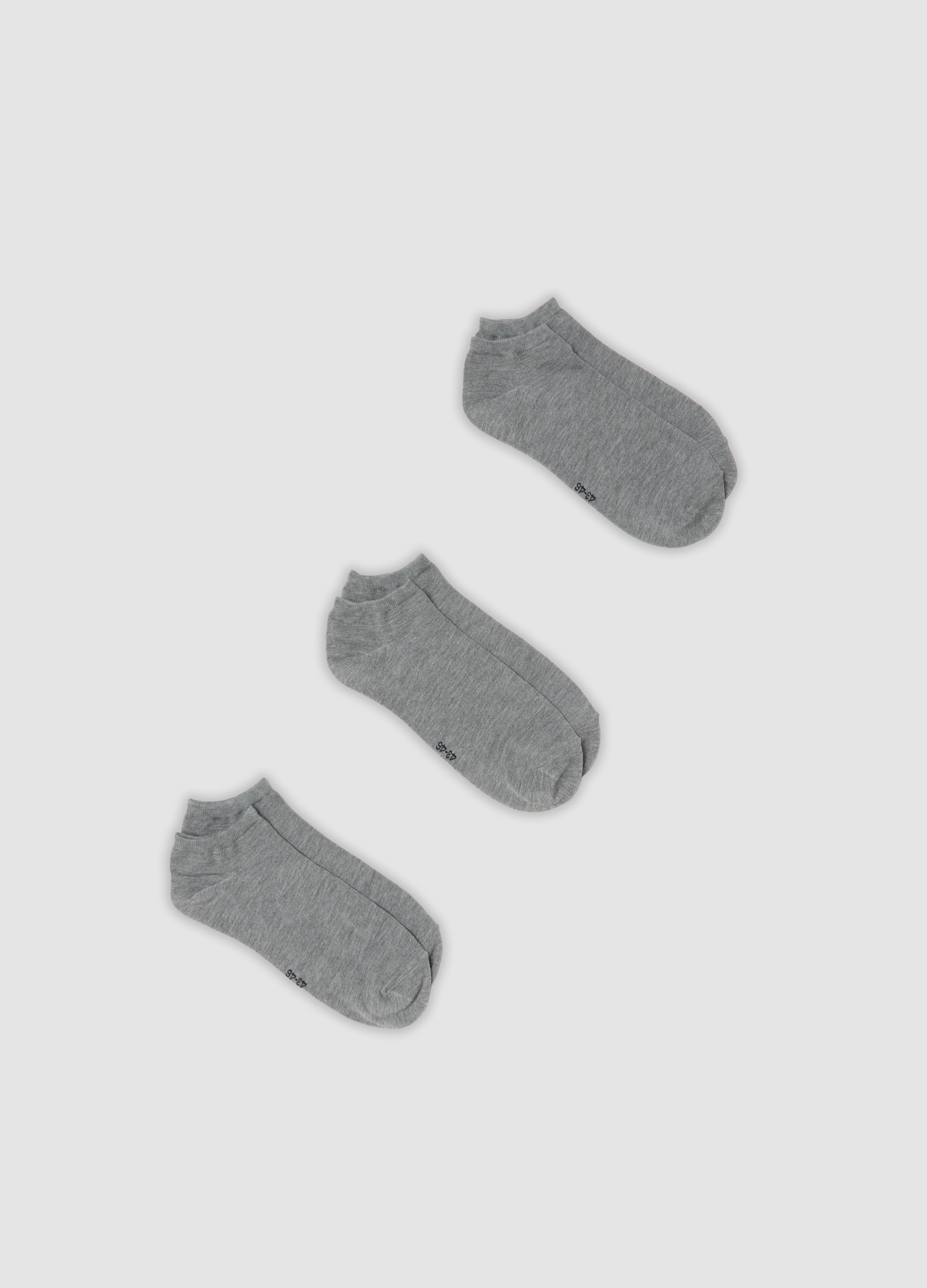OVS, Tripack Di Calze Sportive Grigie In Tessuto Elasticizzato, Uomo, Grigio, Taglia: 43-46