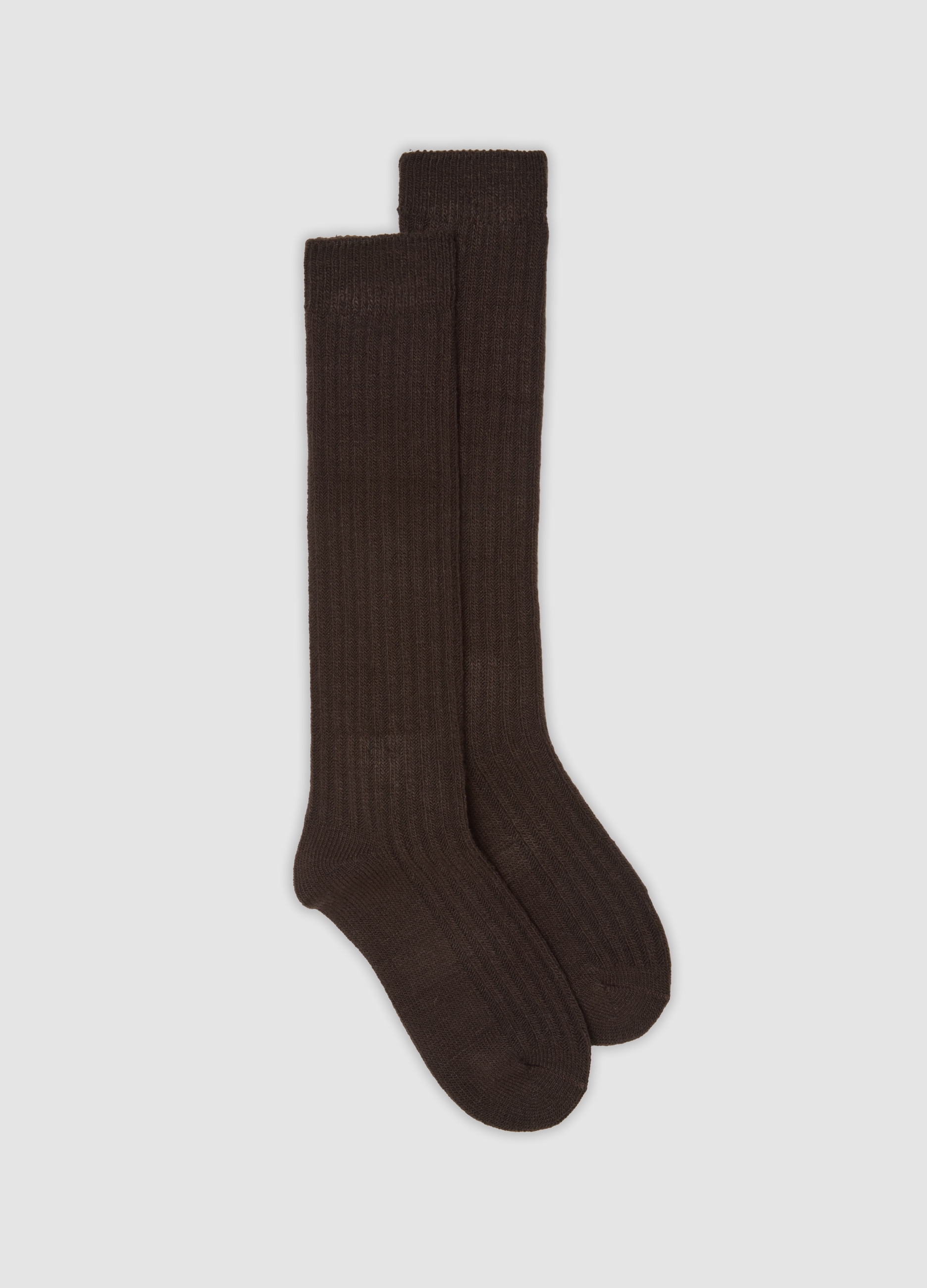 OVS, Calze Marroni A Coste In Tessuto Elasticizzato, Donna, Marrone, Taglia: ONE SIZE